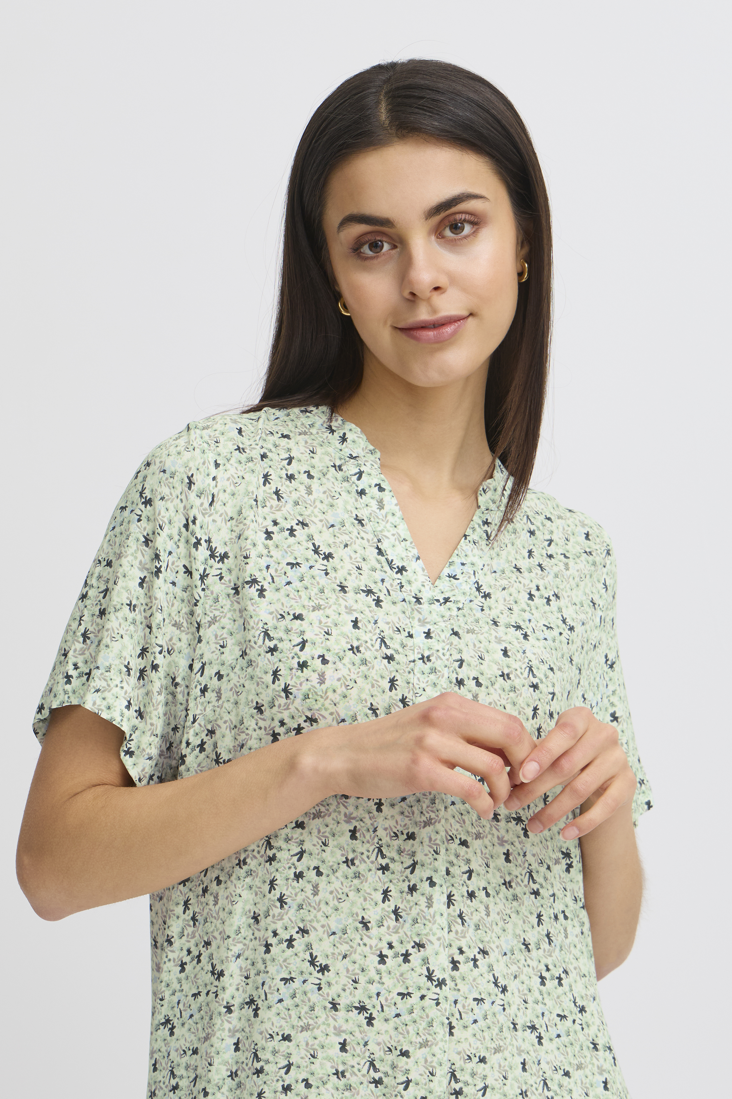 FRHEAT Tunic in iceberg green art viscose | BON'A PARTE