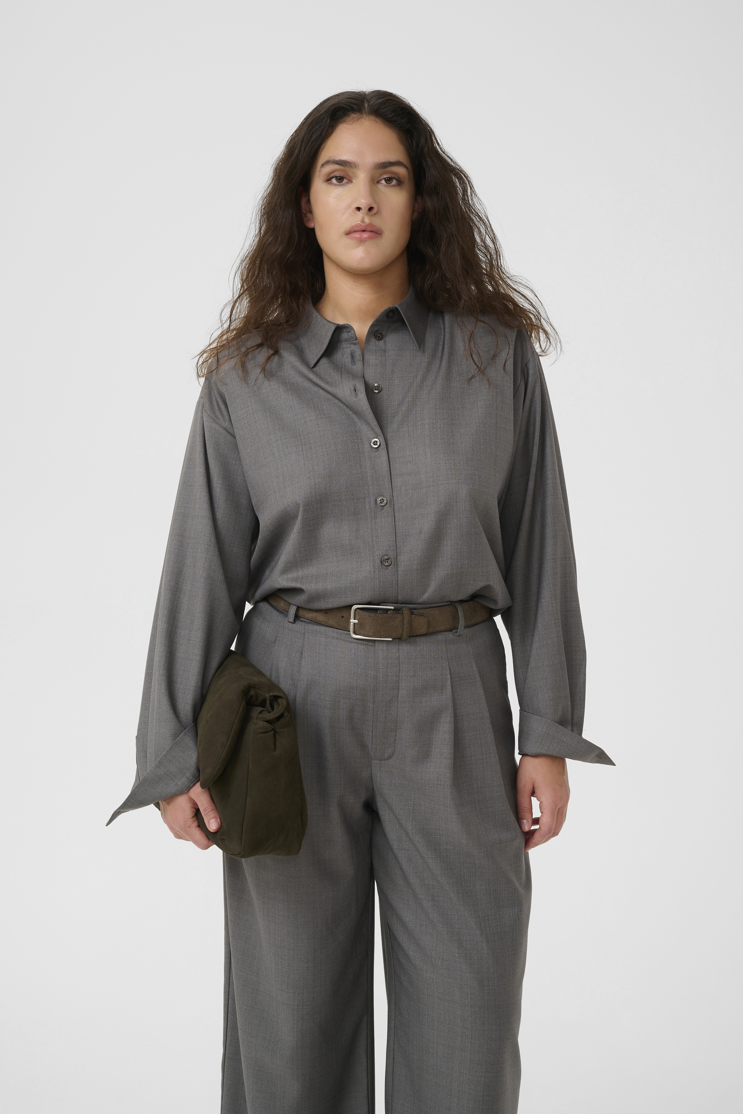 GZeffy Shirt in dark grey melange color