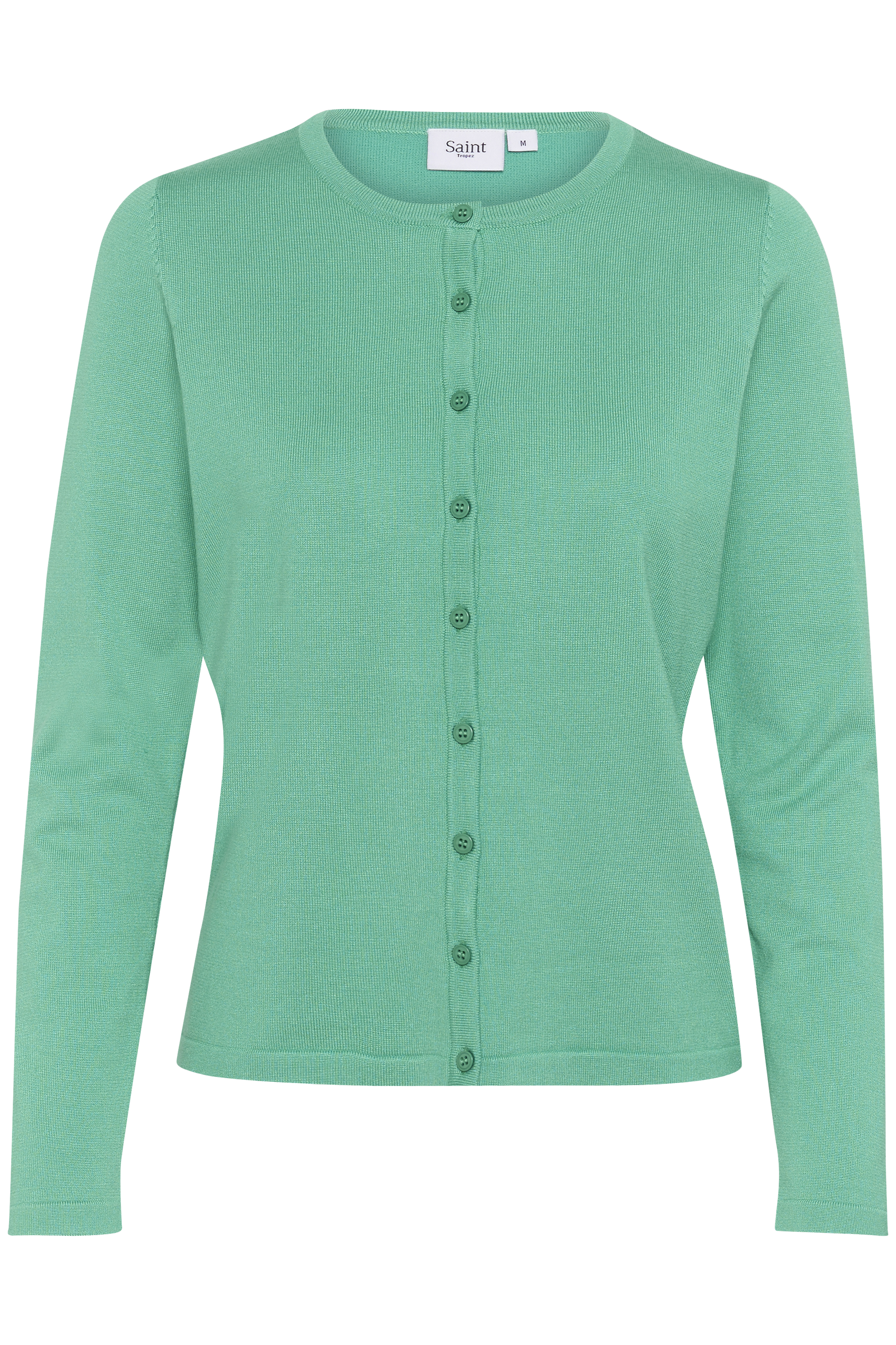 MilaSZ R-Neck Cardigan in gumdrop green colour | Saint Tropez MilaSZ R-Neck Cardigan in gumdrop green colour | Saint Tropez