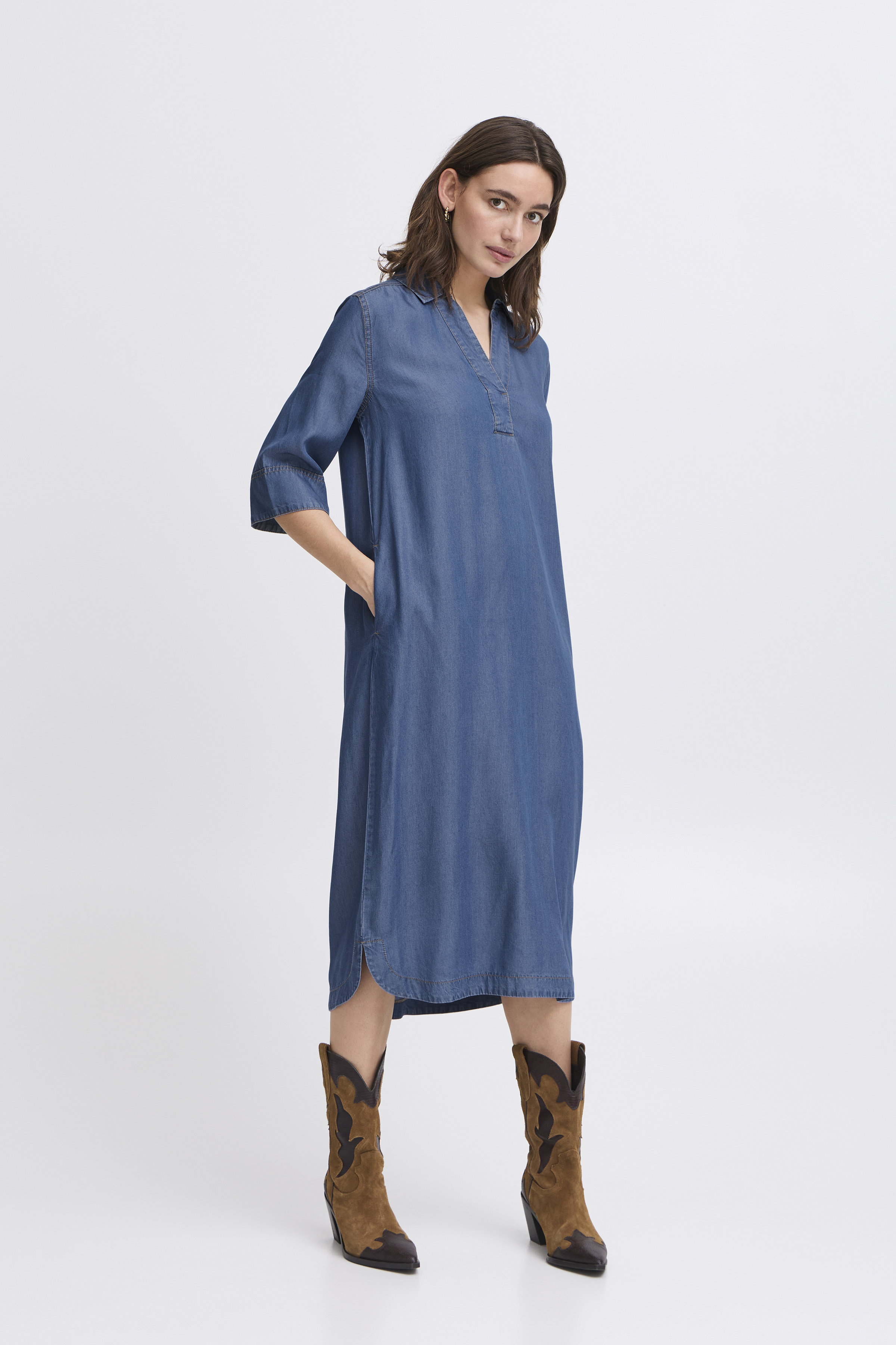 b young denim dress B. Young Kosmo Shirt Dres, Light Blue Denim