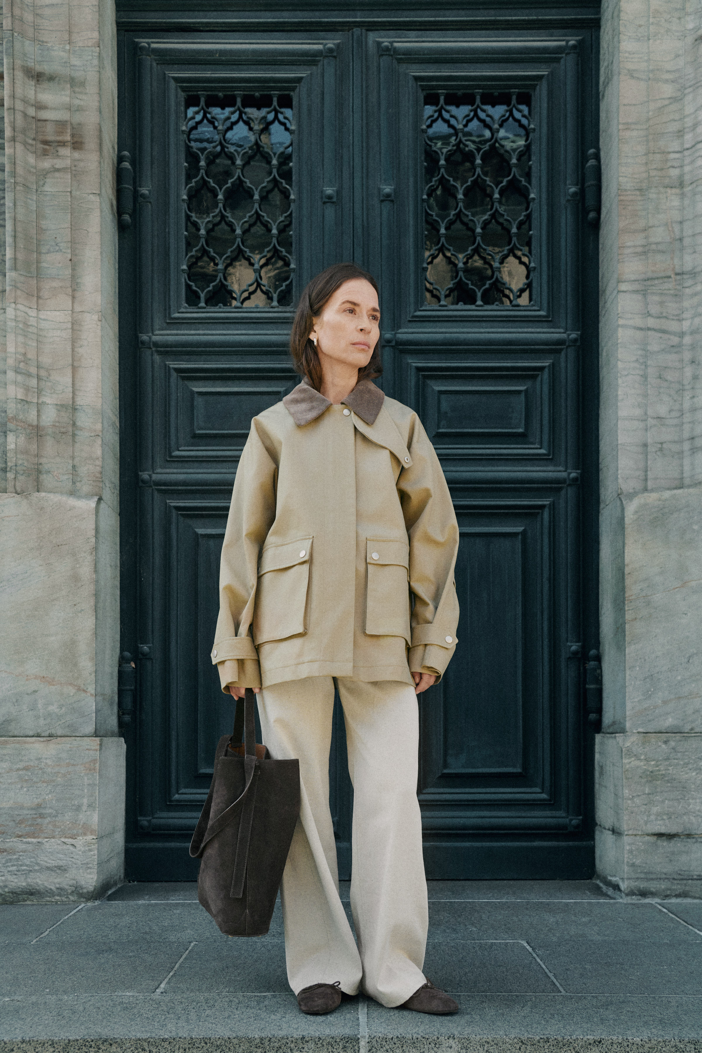 SLJennah Trenchcoat in chinchilla / nature cotton