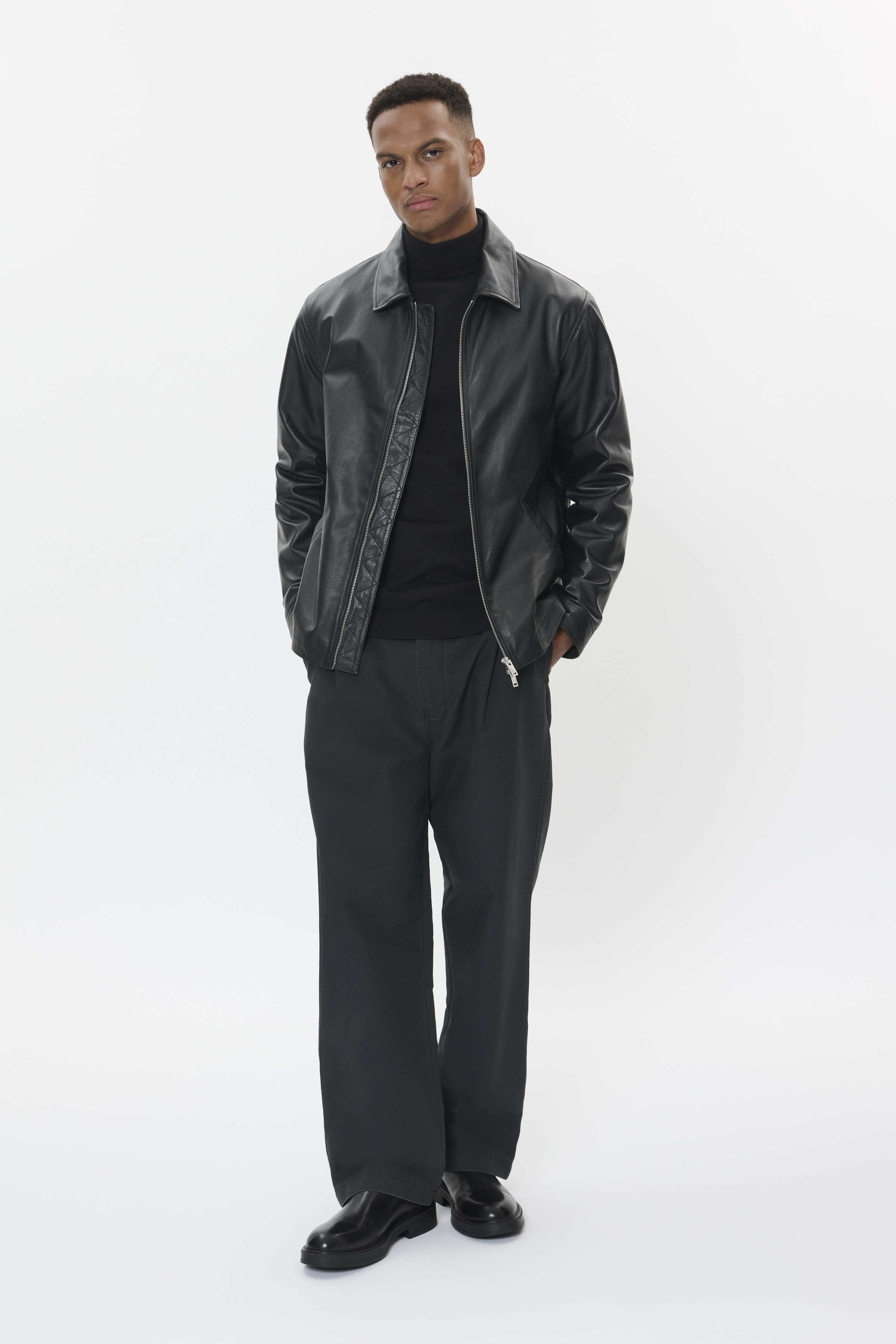 MAtheodore M73 Leather Jacket in black colour