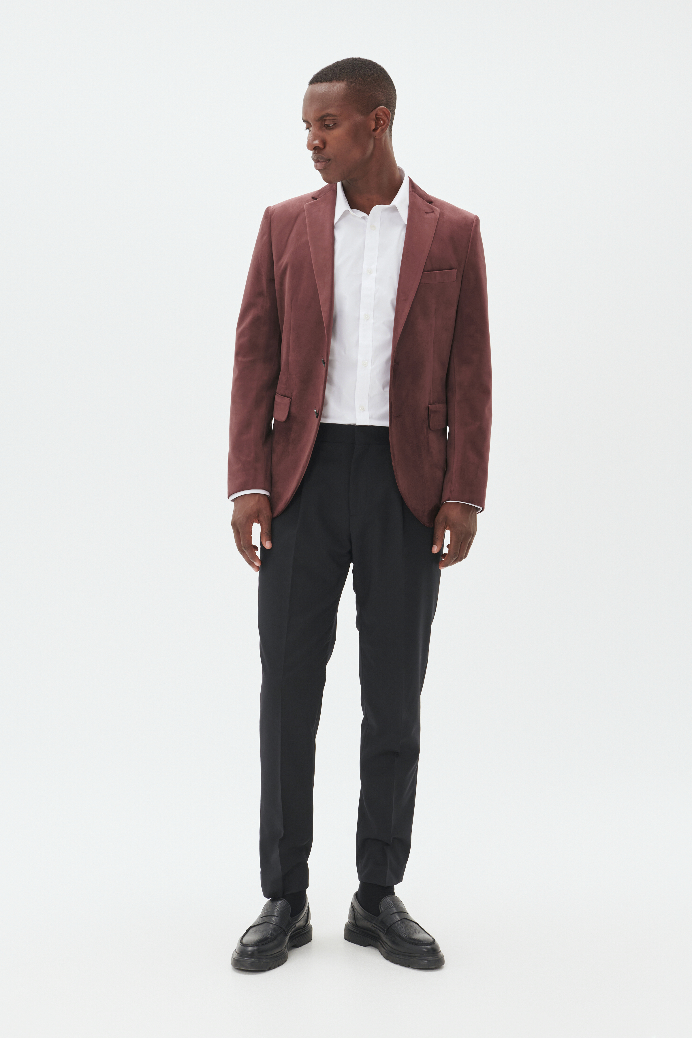 MAgeorge Velvet Blazer in bitter chocolate colour