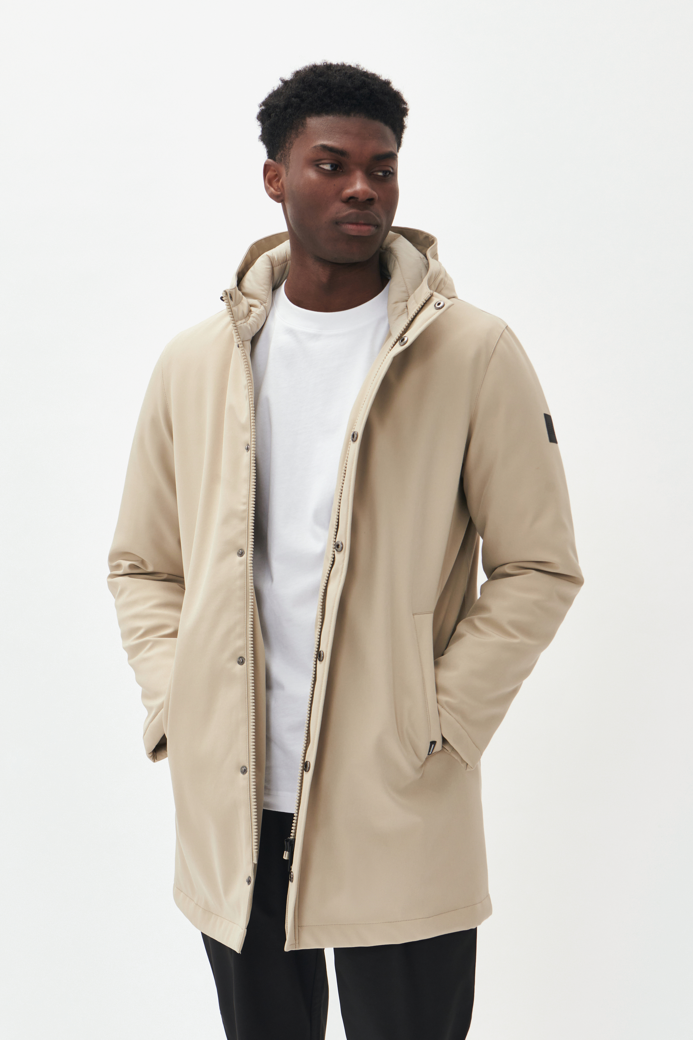 MADESTON COAT IN SIMPLY TAUPE / GREY POLYESTER