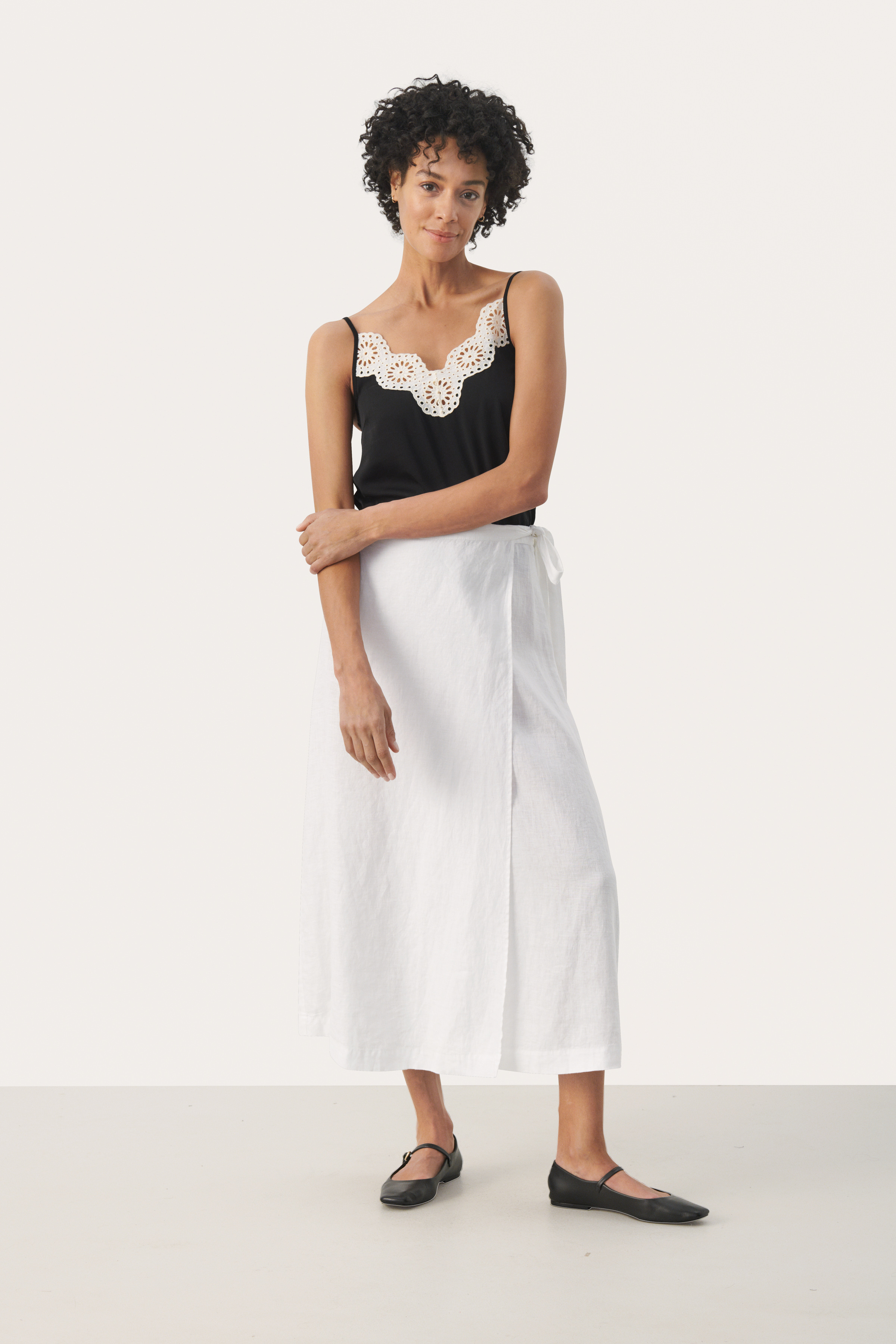GadielaPW Wrap skirt in bright white linen GadielaPW Wrap skirt in bright white linen