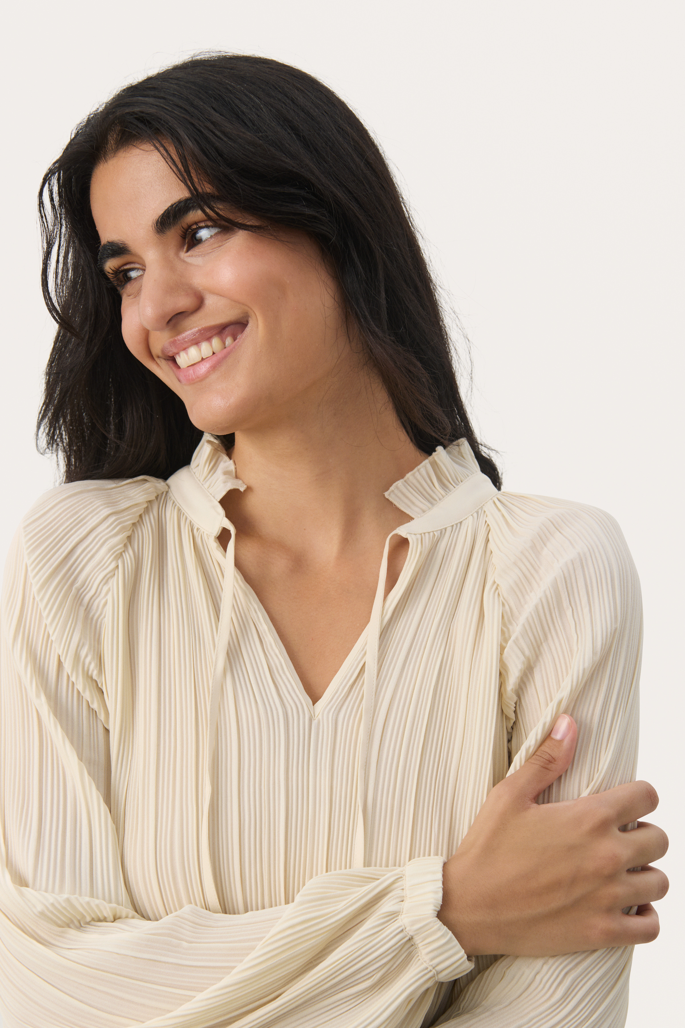 MyraPW Blouse in birch / white colour
