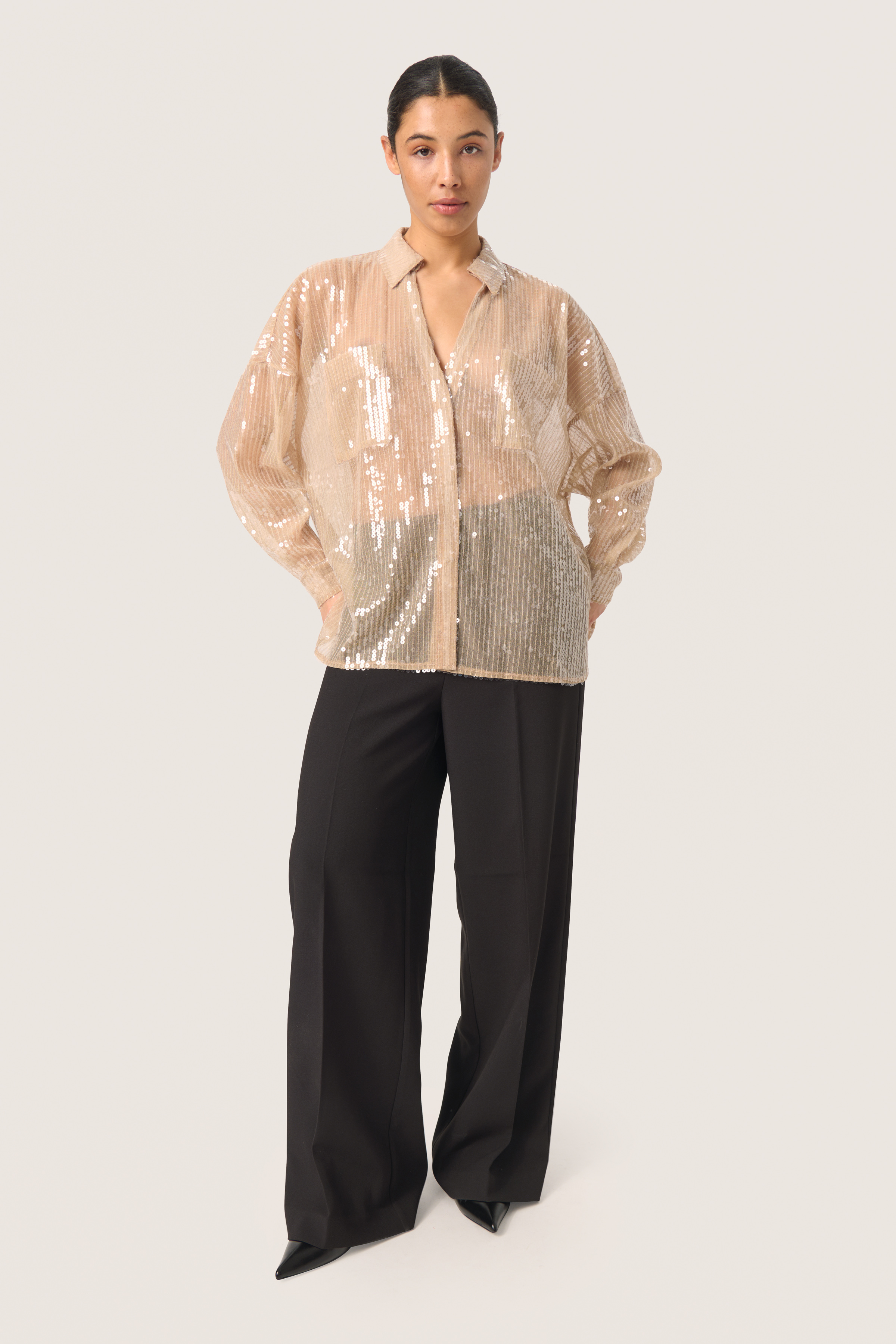 SLCharlee Shirt in spray green / brown polyester