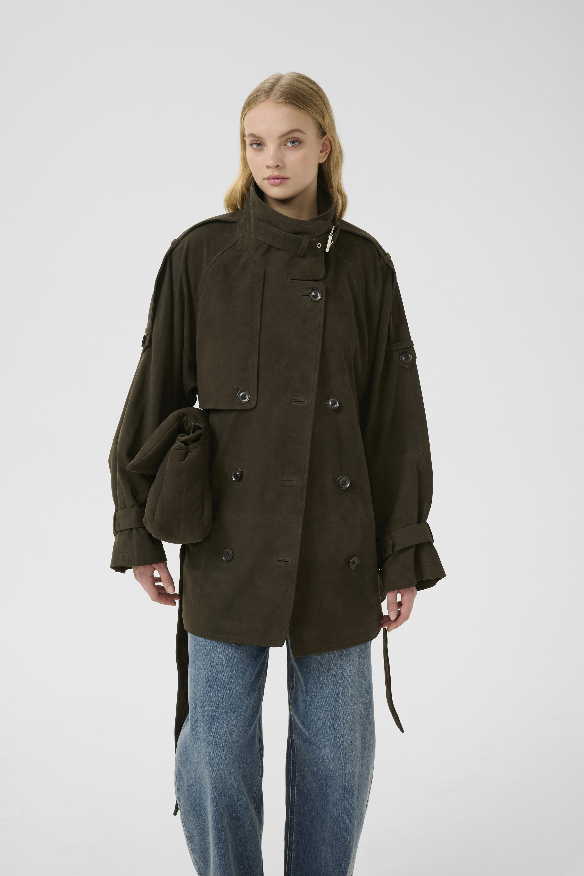 GZesme Suede jacket in dark crocodile goat suede | Companys