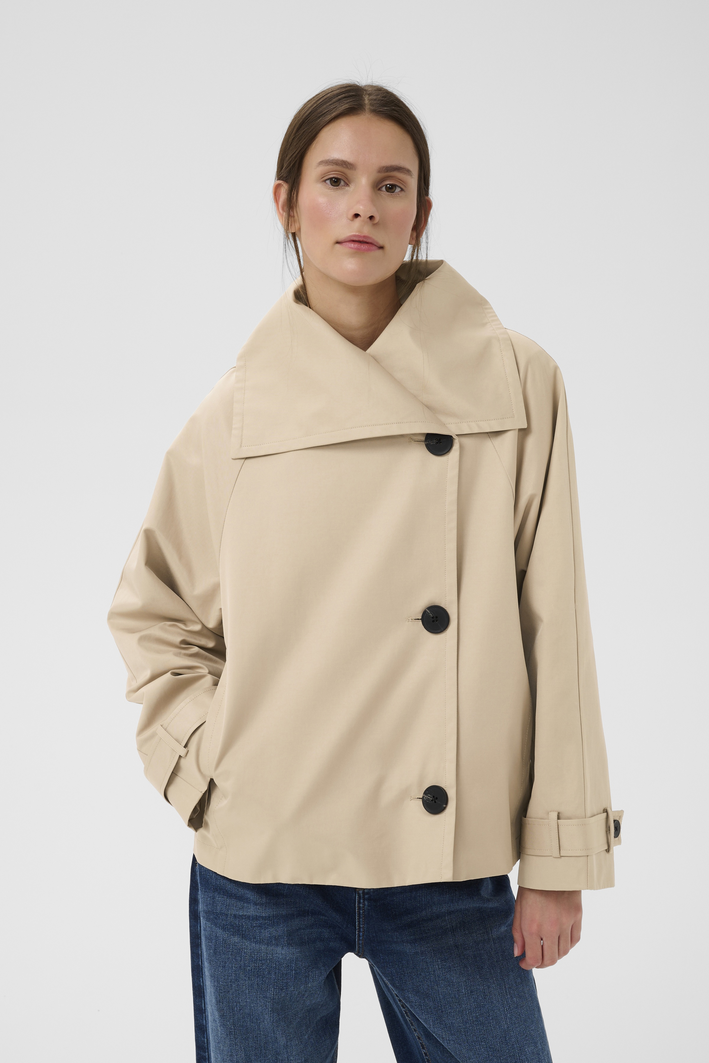MazieIW Perry short coat in sandstone / nature colour