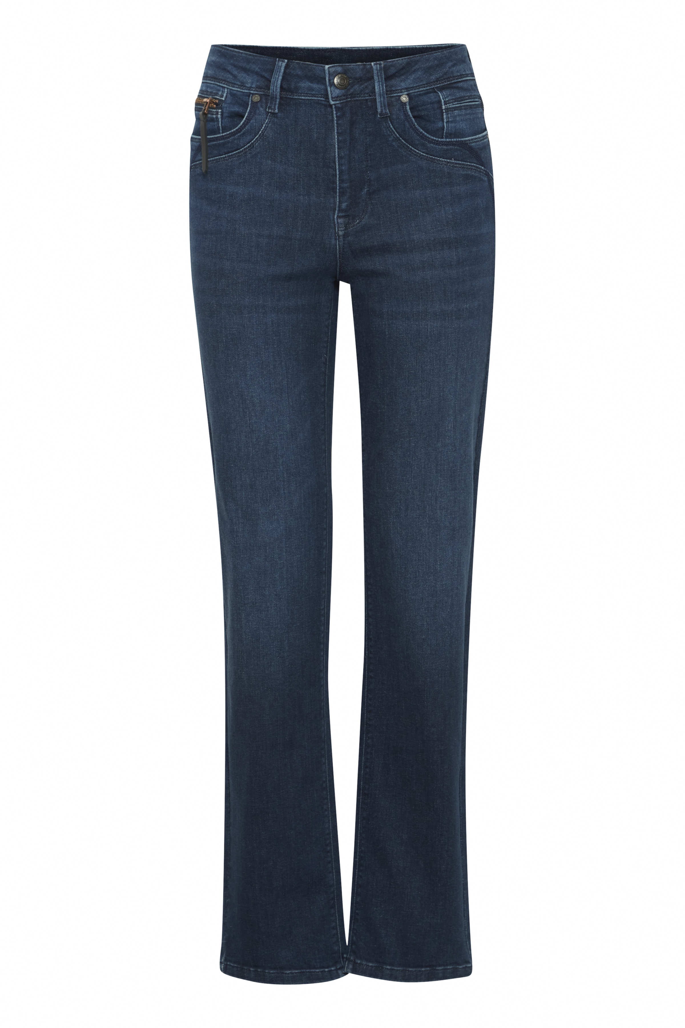PZKAROLINA HW Jeans Straight Leg in medium blue denim cotton PZKAROLINA HW Jeans Straight Leg in medium blue denim cotton