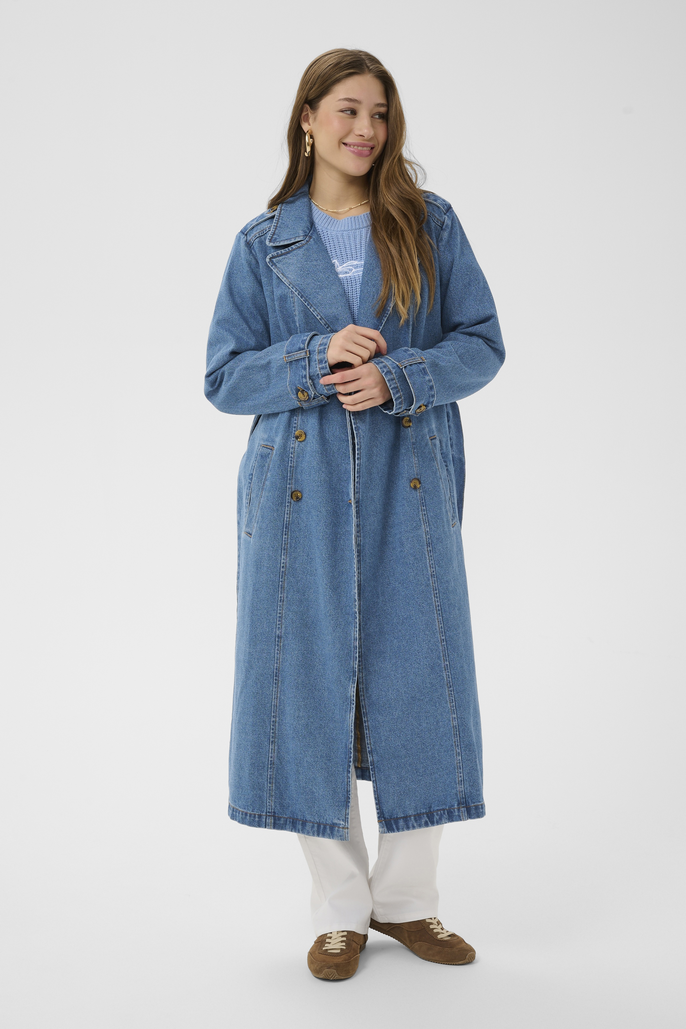 CRMika Denim Trenchcoat in illinois denim / blue cotton