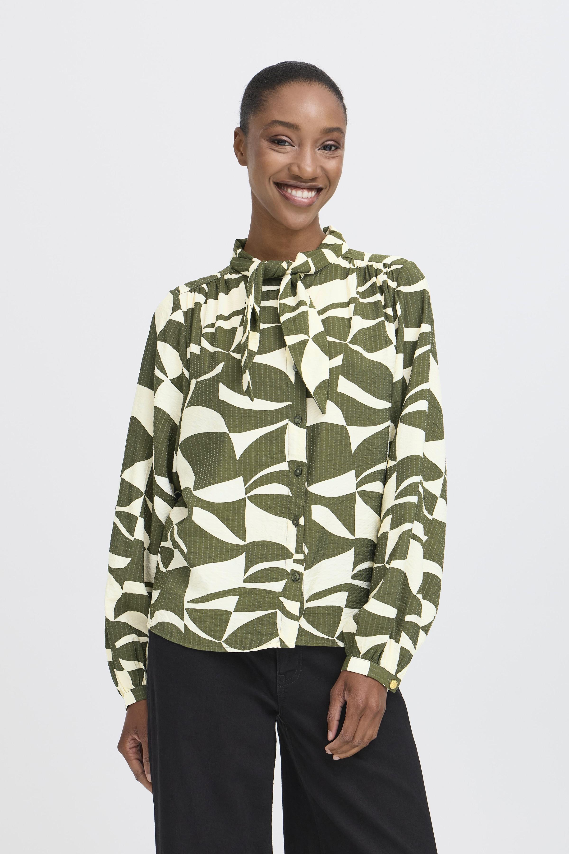 Hilton イエロー シャツ SIGNAL OFFICE 希少 IHLISADORA Shirt in wavy graphic / green colour | ICHI