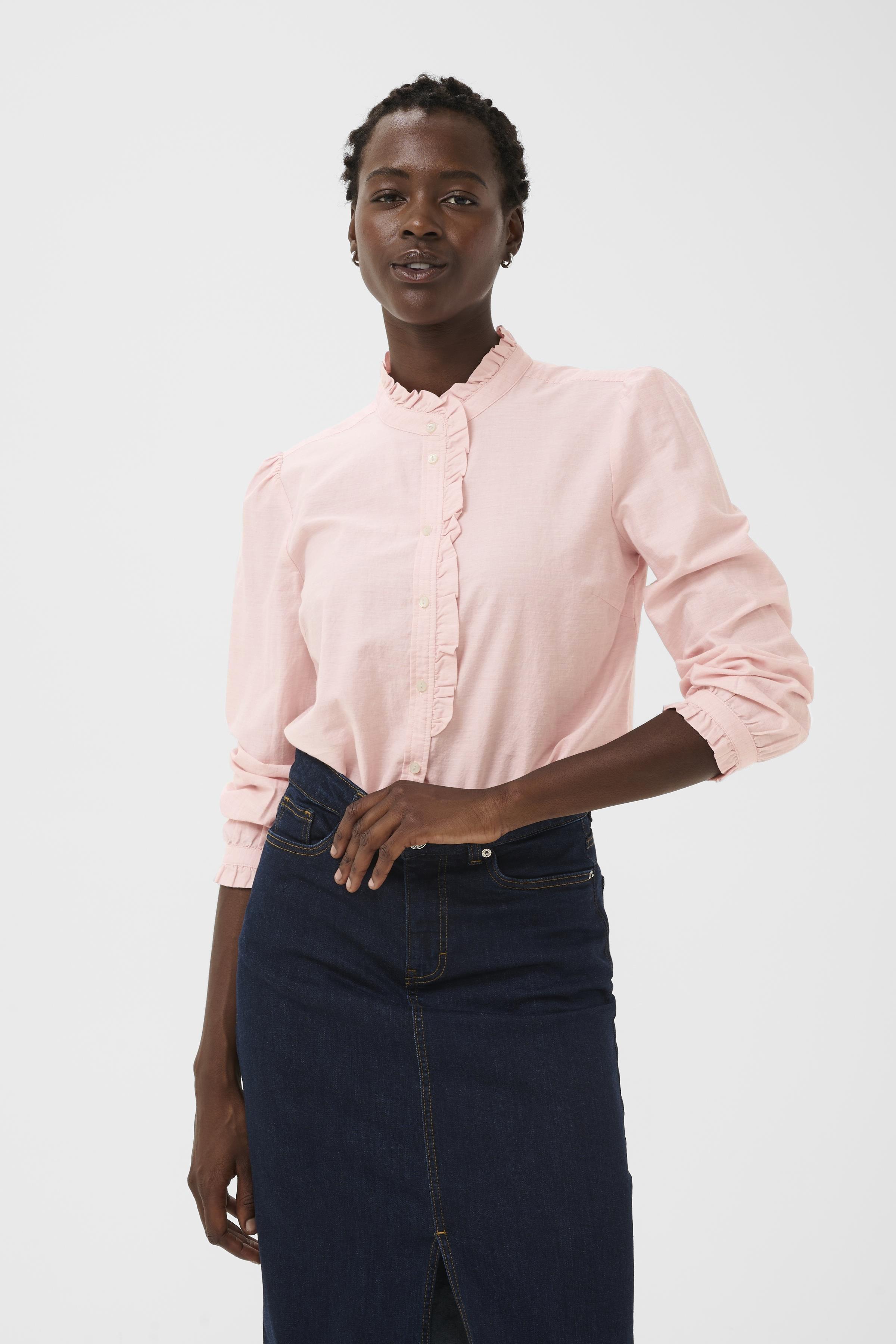 Treat Ürself Rose accent shirt blouse GlessiaPW Shirt in rose chambrey / pink cotton