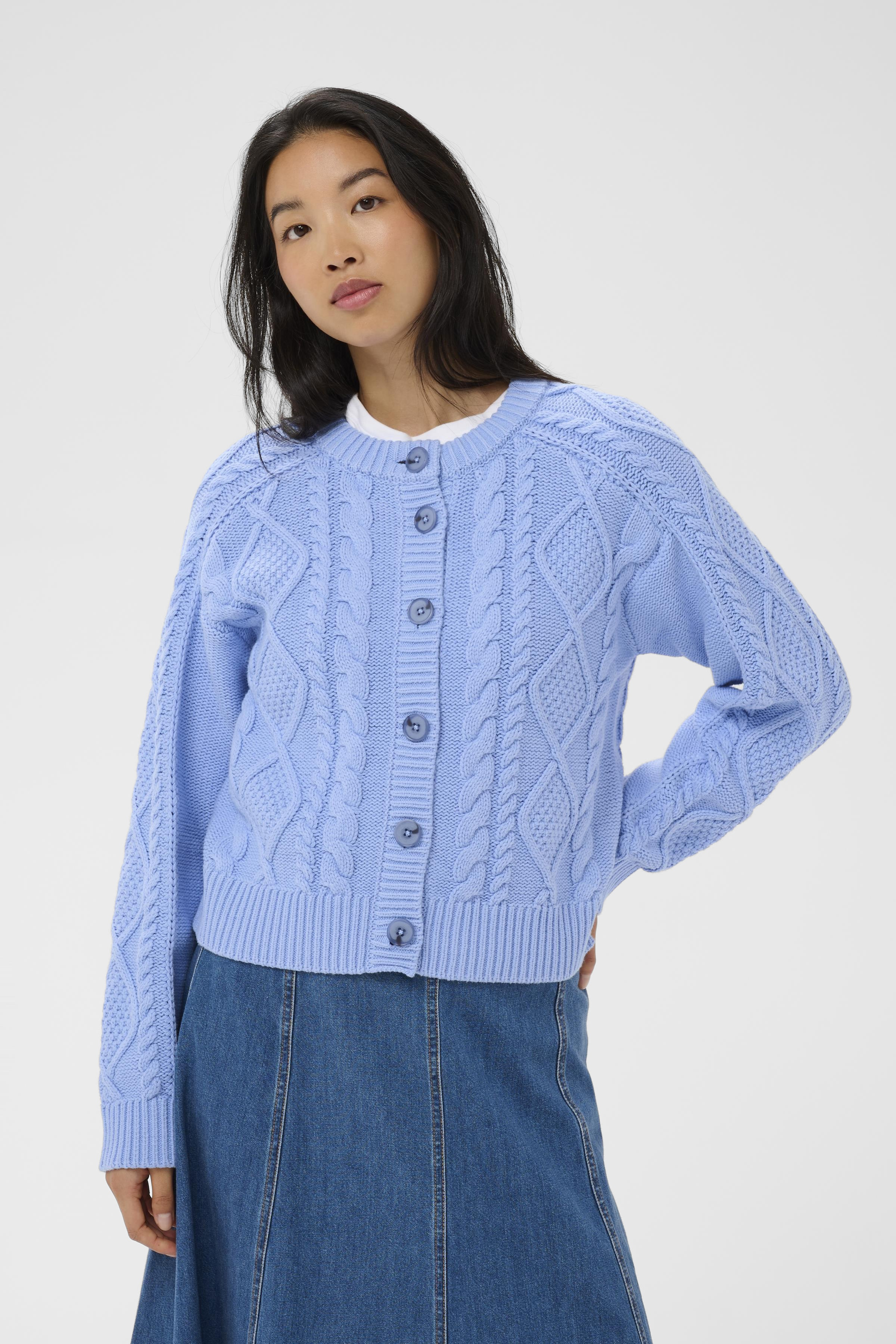 ZayraPW Cardigan in hydrangea / blue colour
