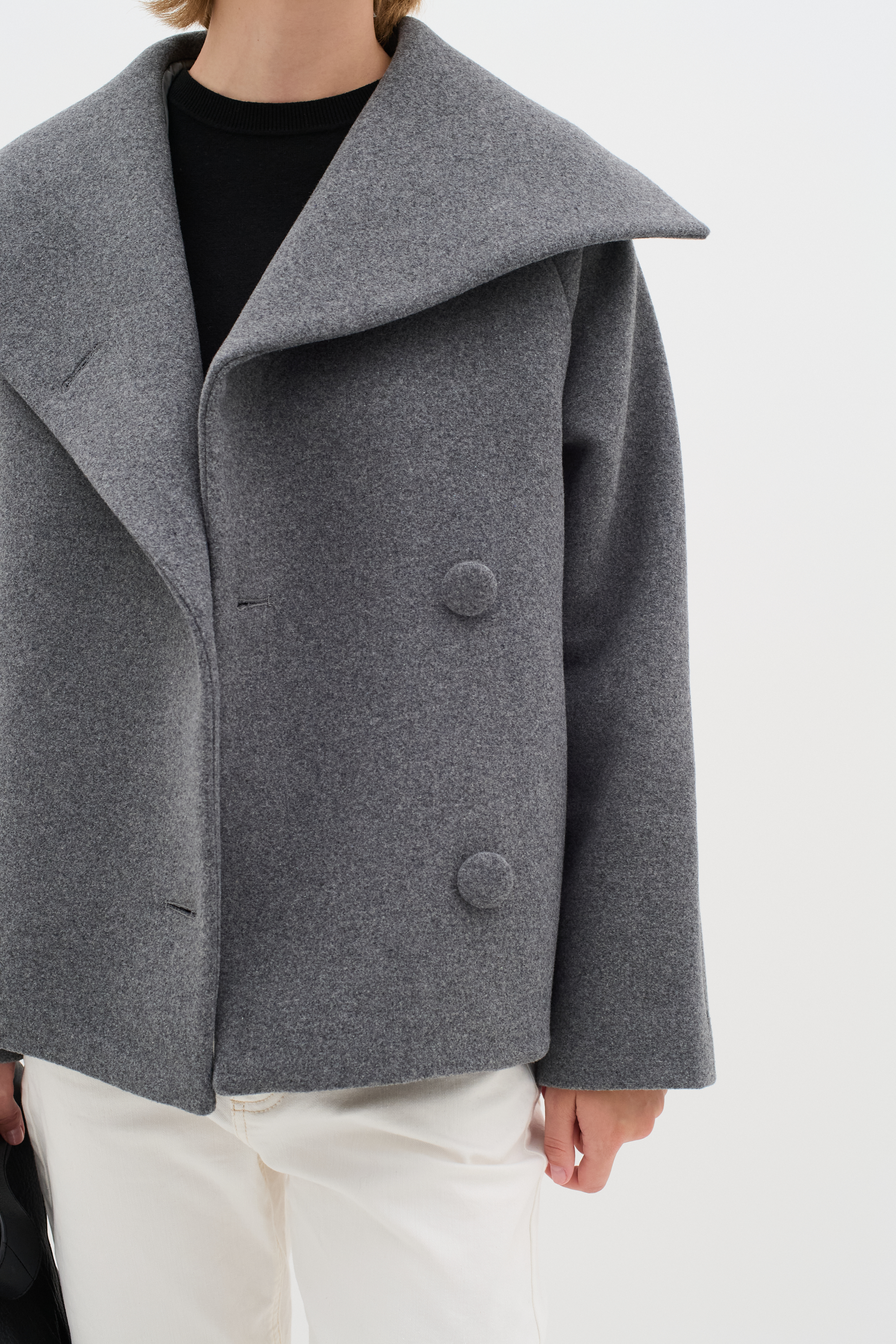 PerryIW Short Coat in sandy grey melange colour | InWear