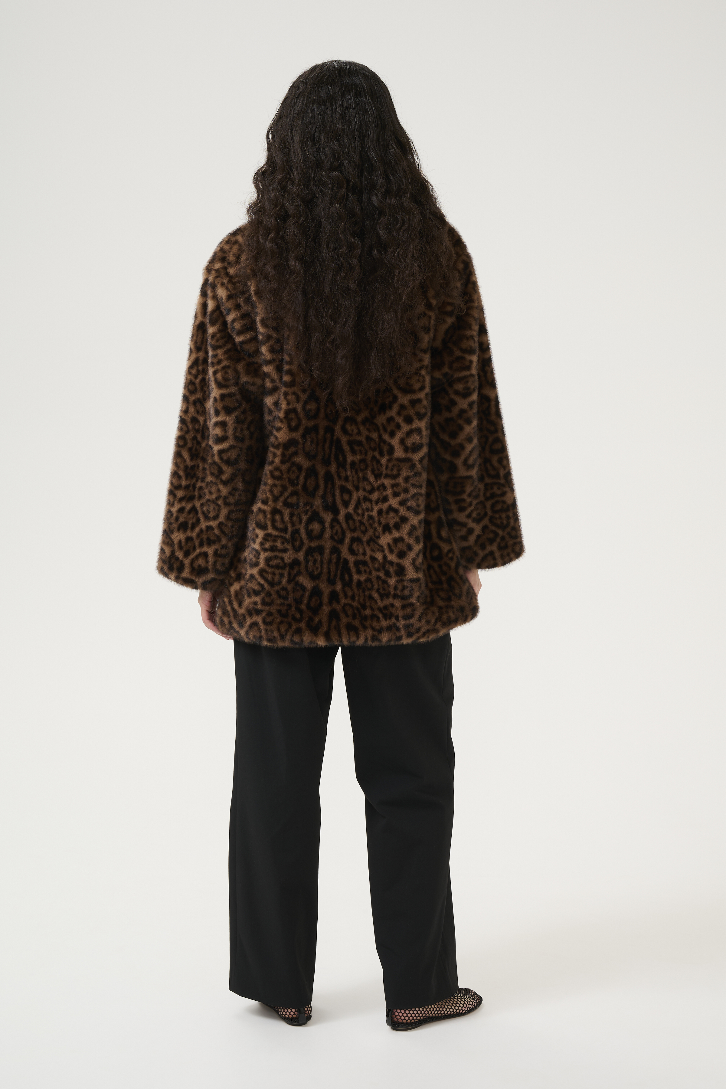 KBTira Leopard Faux Fur jacket in brown leopard polyester