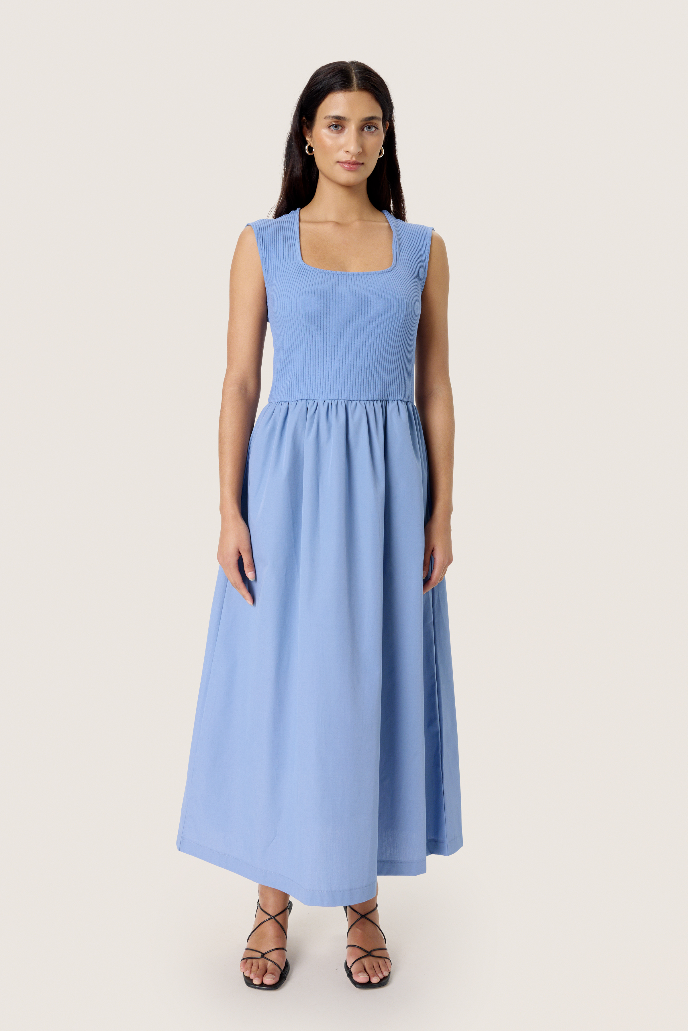 SHIROMA☆BLUE☆PRISM dress camisole SLSimone Dress in colony blue cotton