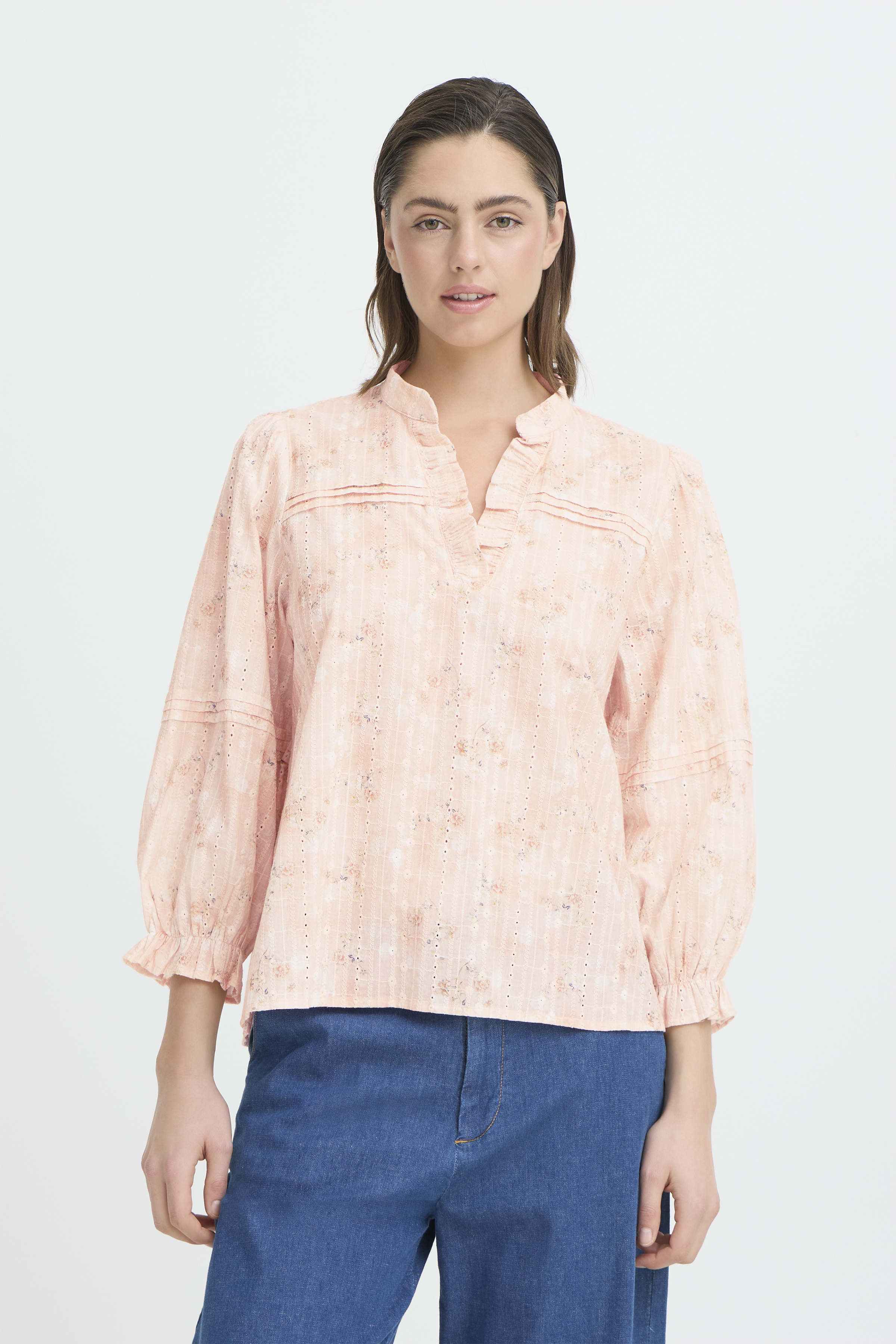 PZBELLAROSE Blouse in potpourri / pink cotton | Pulz Jeans