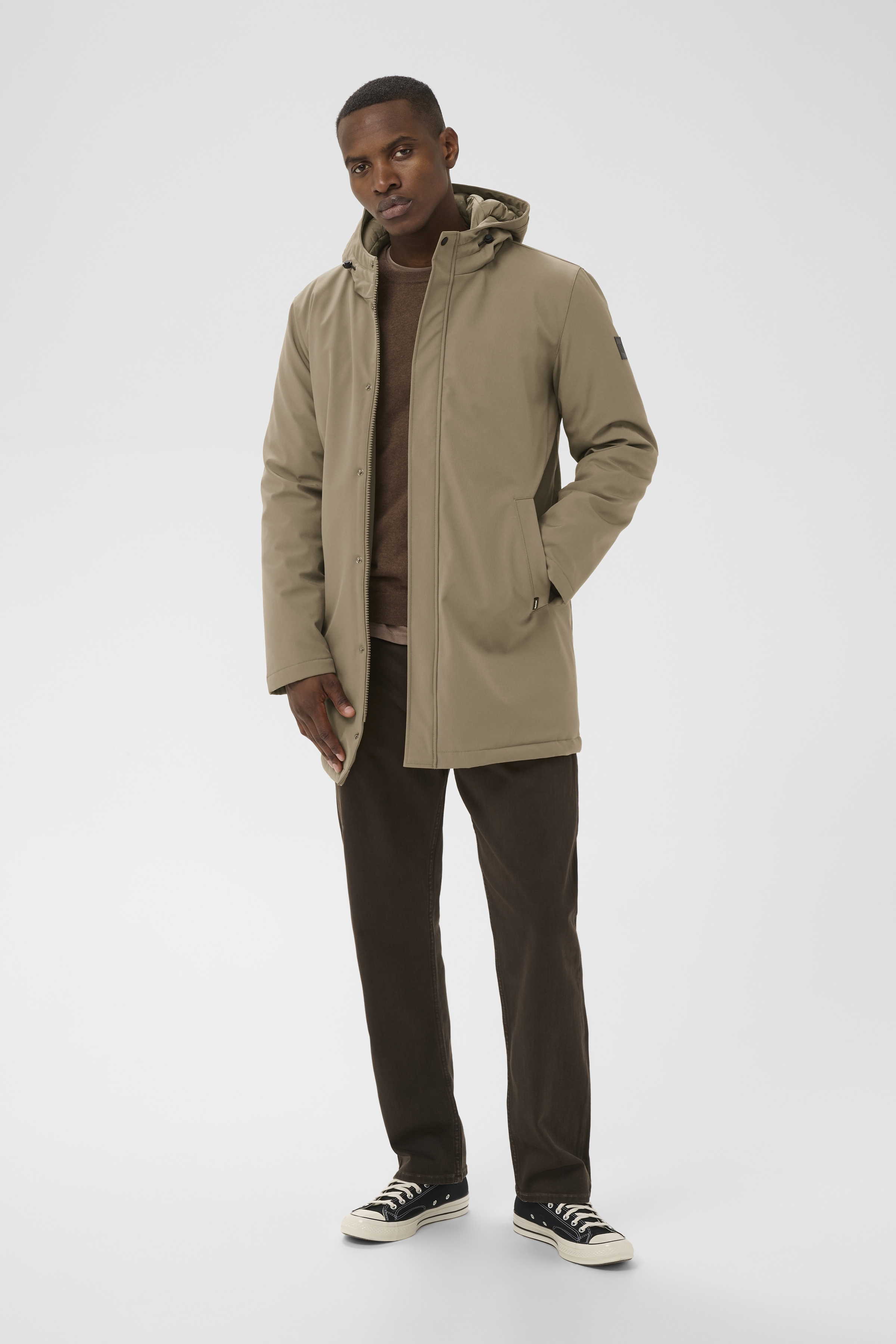 MADESTON COAT IN SIMPLY TAUPE / GREY POLYESTER