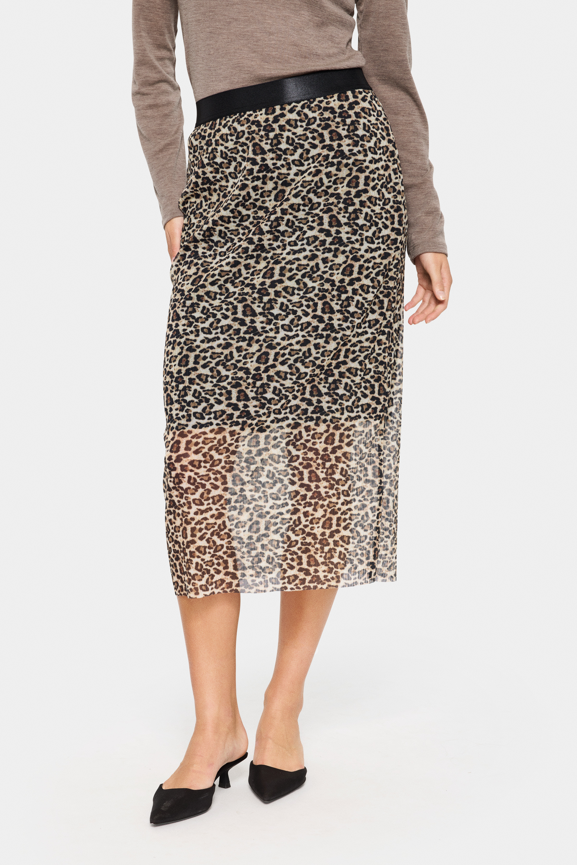 IaraSZ Leopard Skirt in black reg leo polyamide