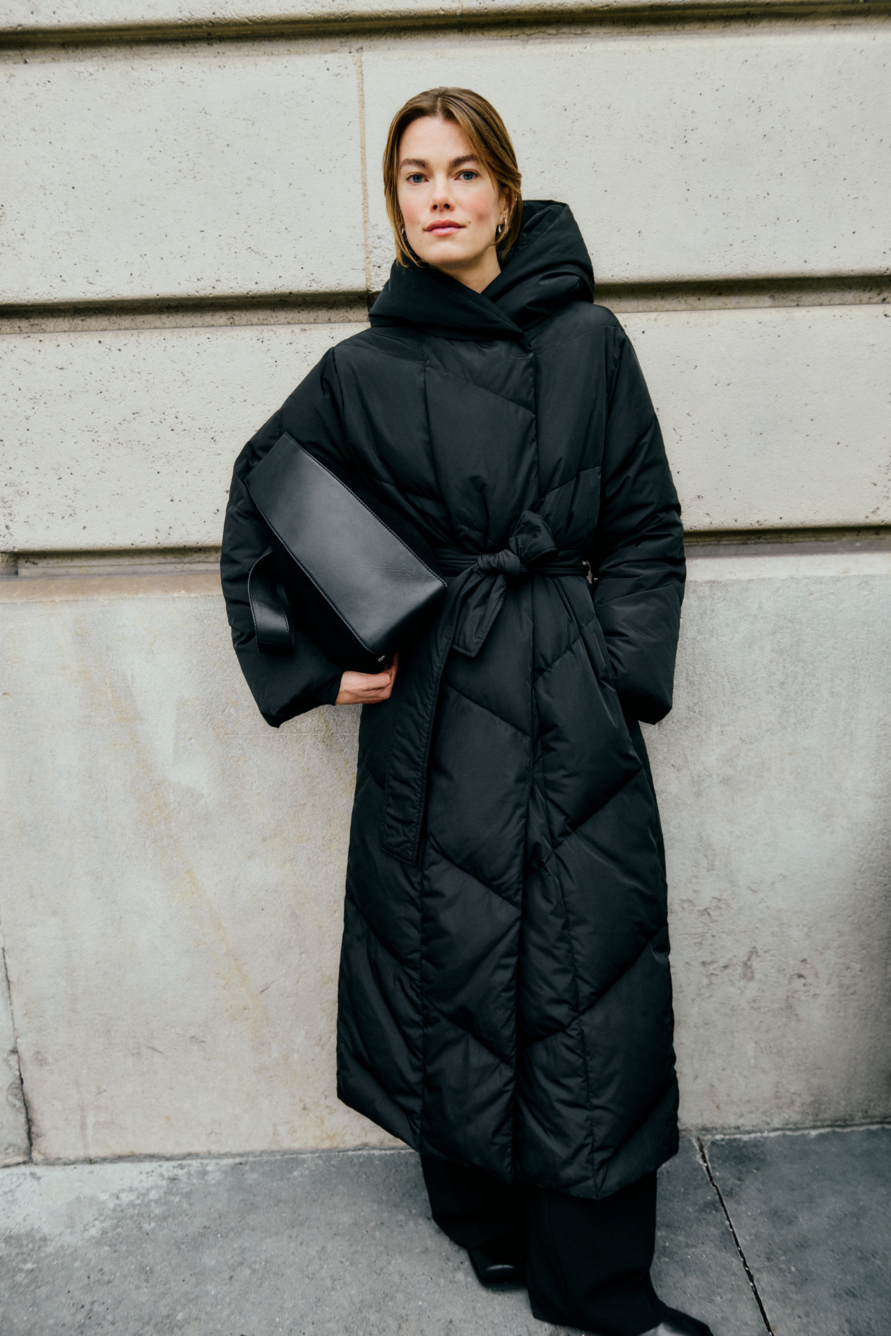 Y’s polyester drape over hood long coat Yohji Yamamoto Drape Collared Coat with Box （Black） - Osaka