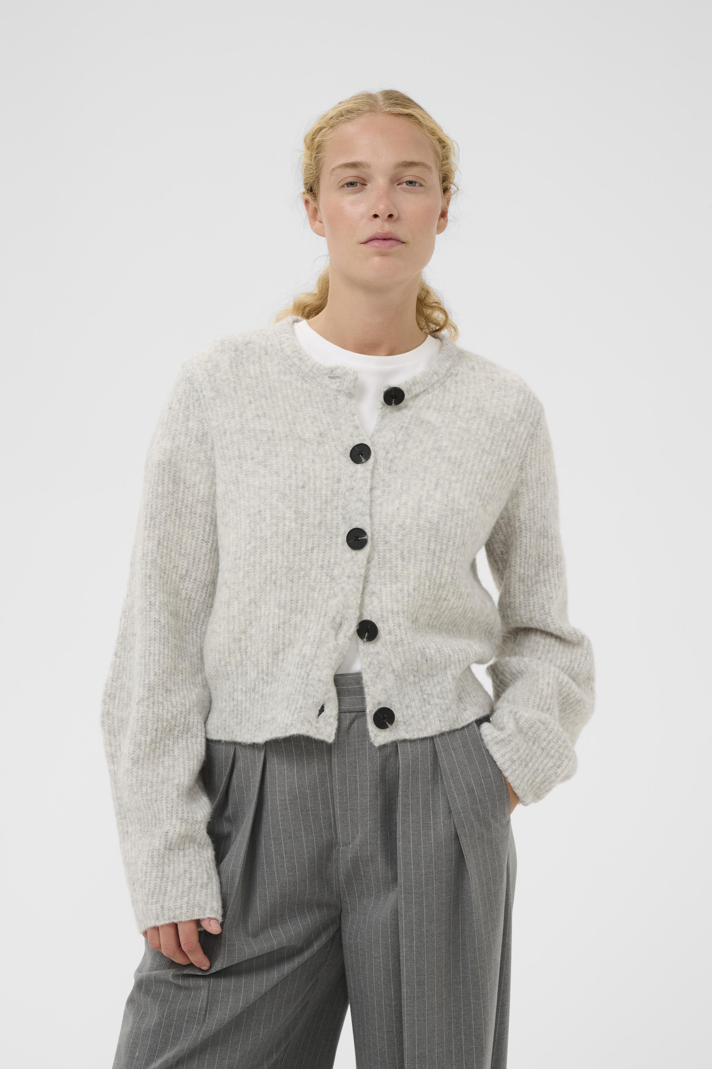 NIASIW Cardigan in new light grey melange colour