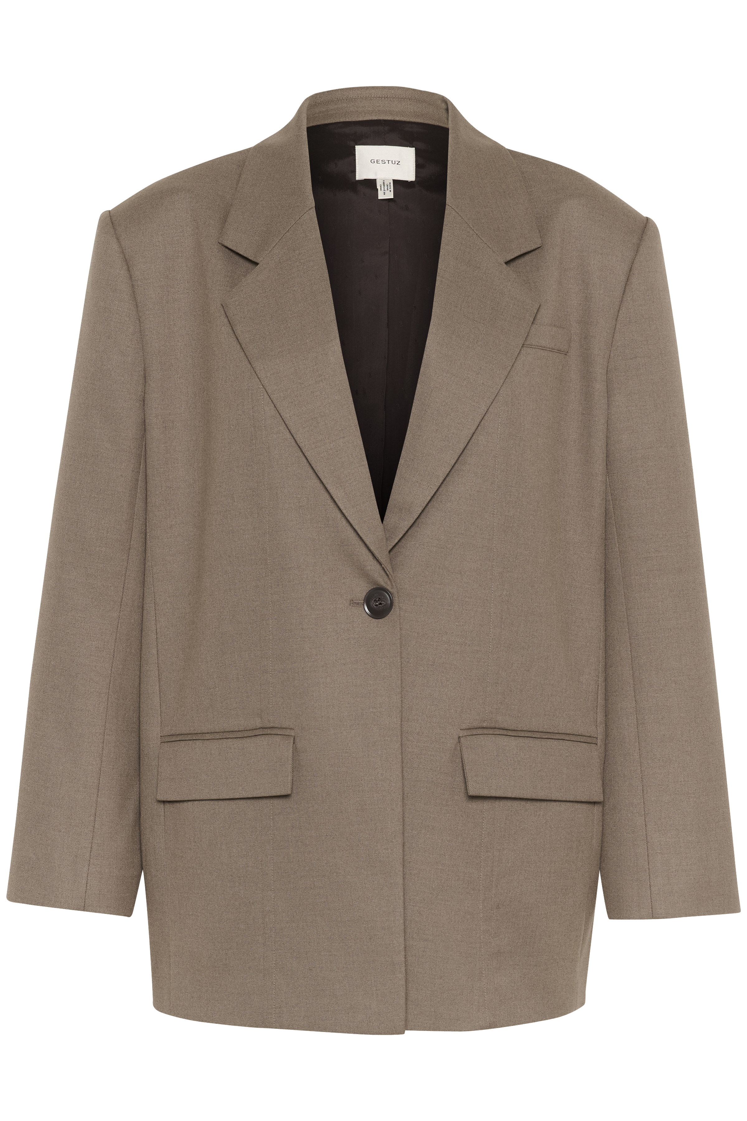 【韓国ファッション】ESSENTIAL2 BUTTON WOOLBLAZER MELANGEGREY CaciaGZ Blazer in dark timberwolf melange color