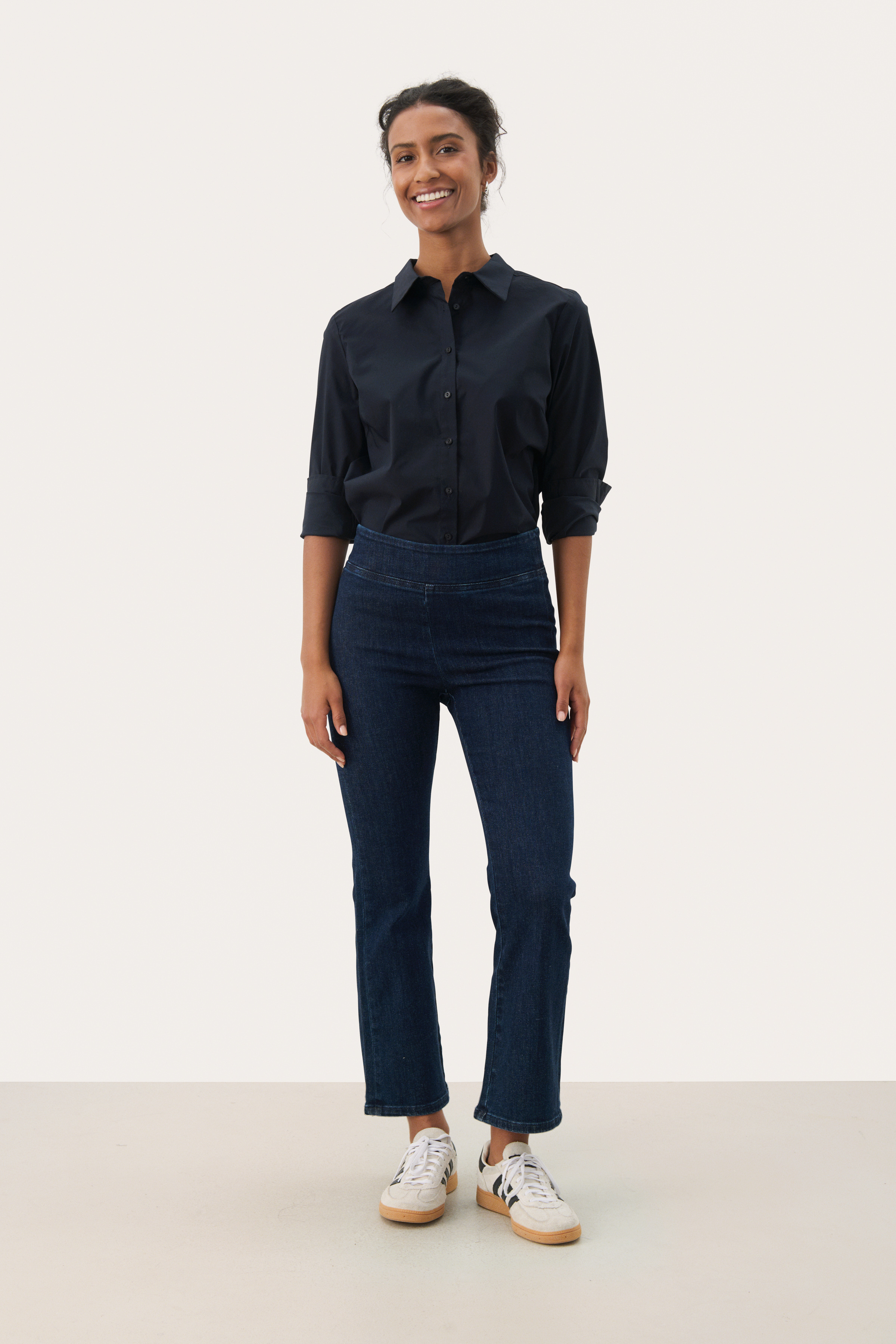 NikelaPW Trousers in dark blue denim cotton