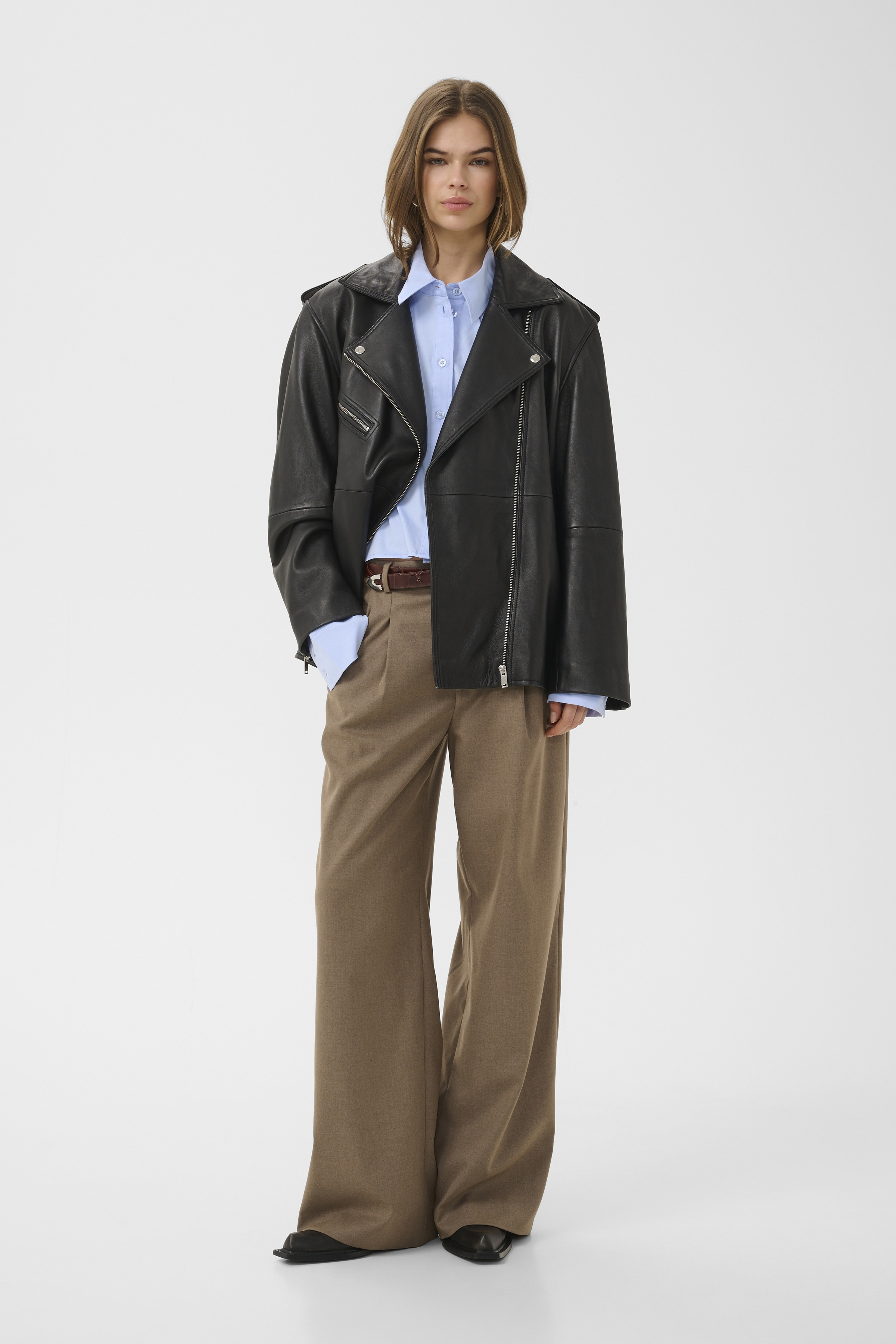 NaomiGZ Leather jacket in black lamb leather