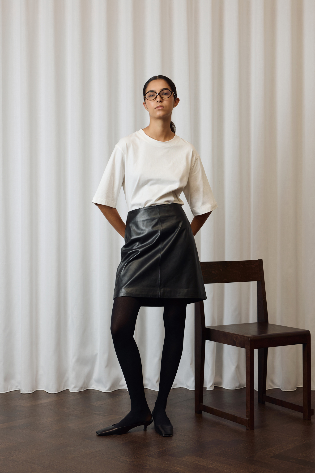SLFolly Skirt in black leather