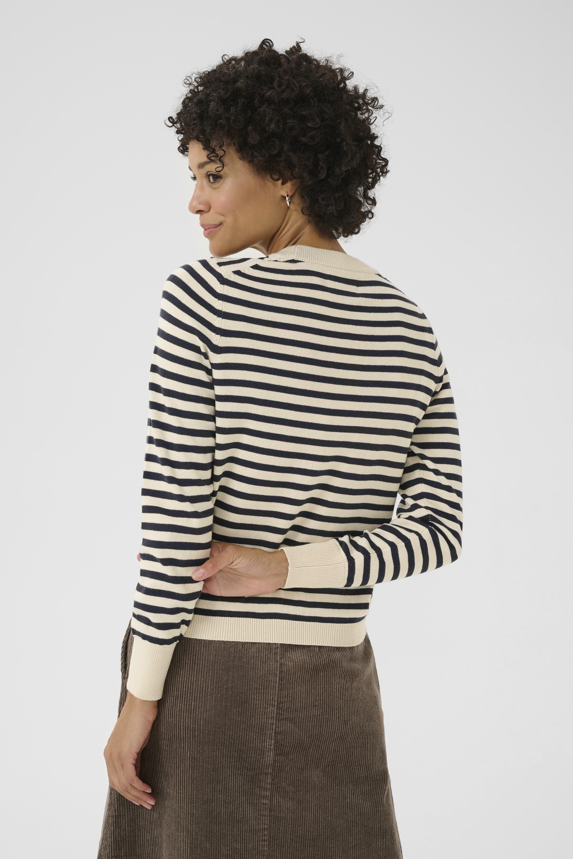 GertiePW Pullover in whitecap gray stripe baumwolle