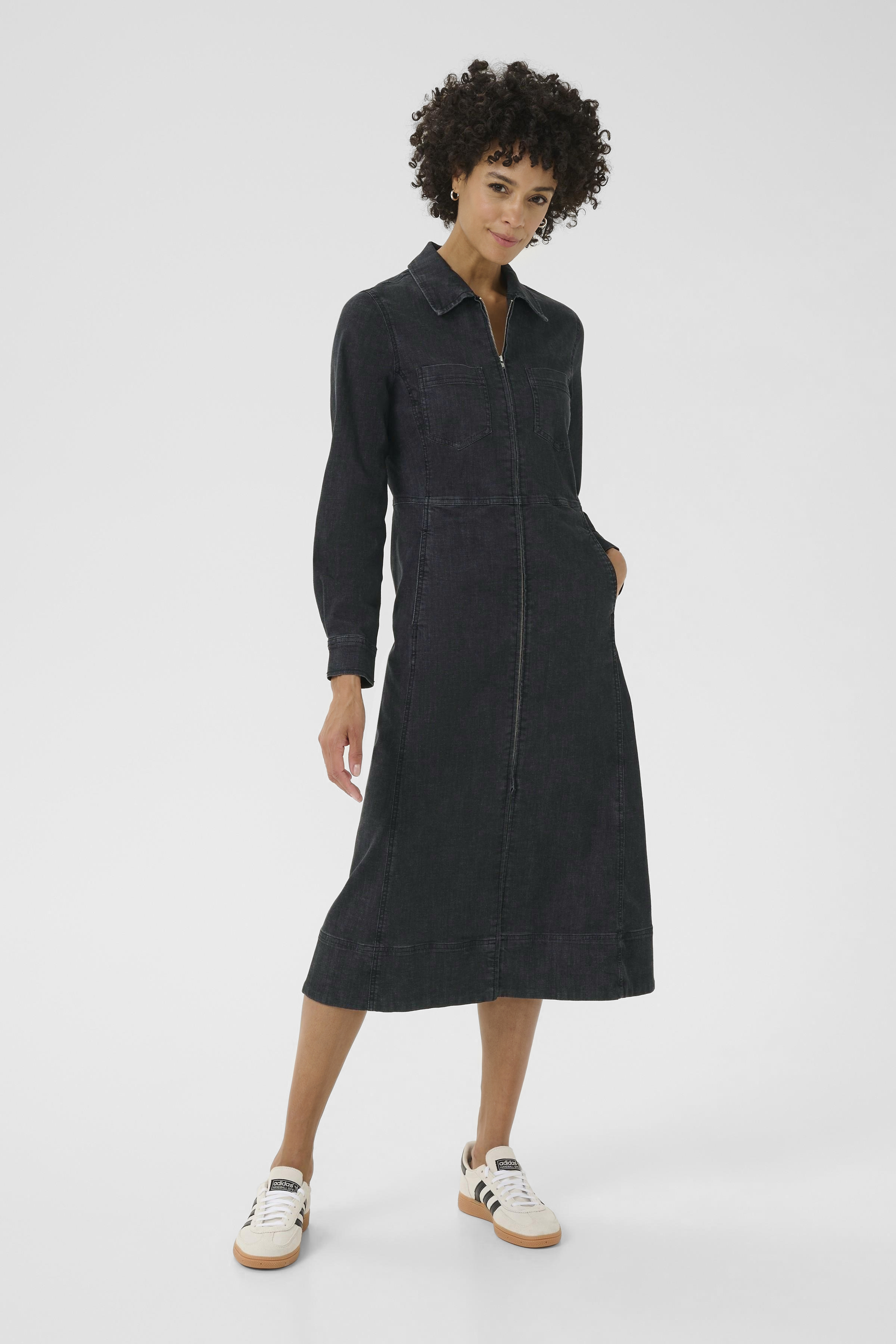 UND 3WAY DENIM DRESS S ブラック　インディゴ Ameri（アメリ）の「UND 3WAY DENIM DRESS（ワンピース）」 - WEAR