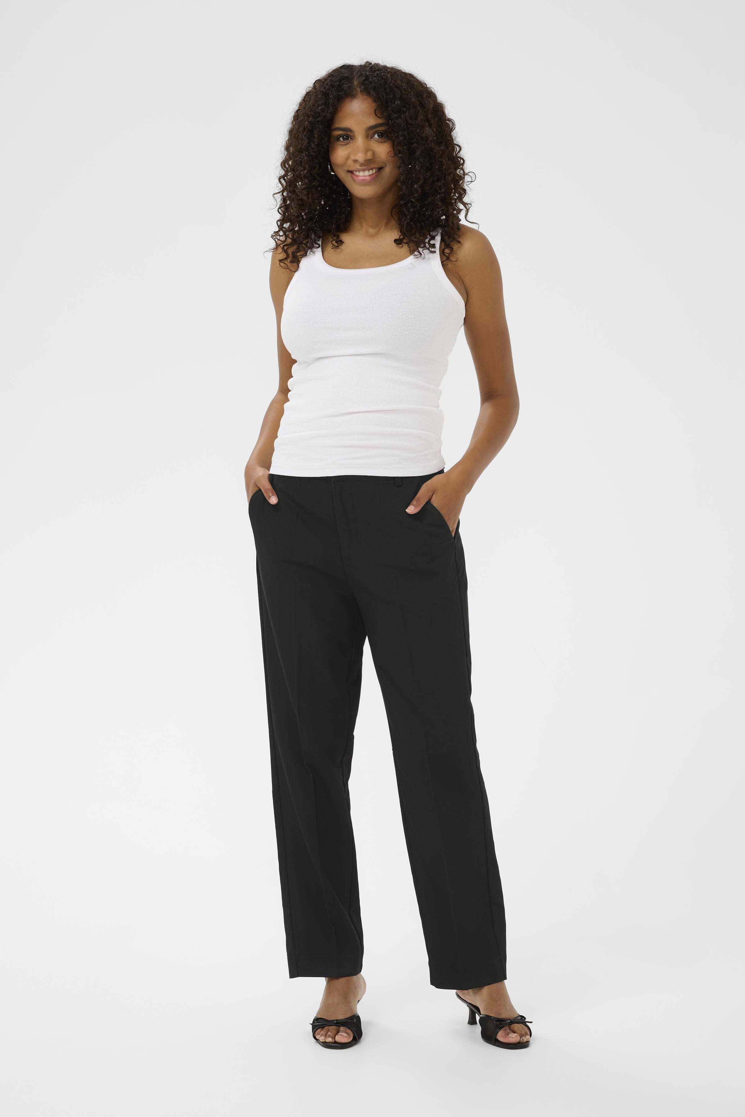 KAsakura Zipper Pants in black deep colour | KAFFE Clothing