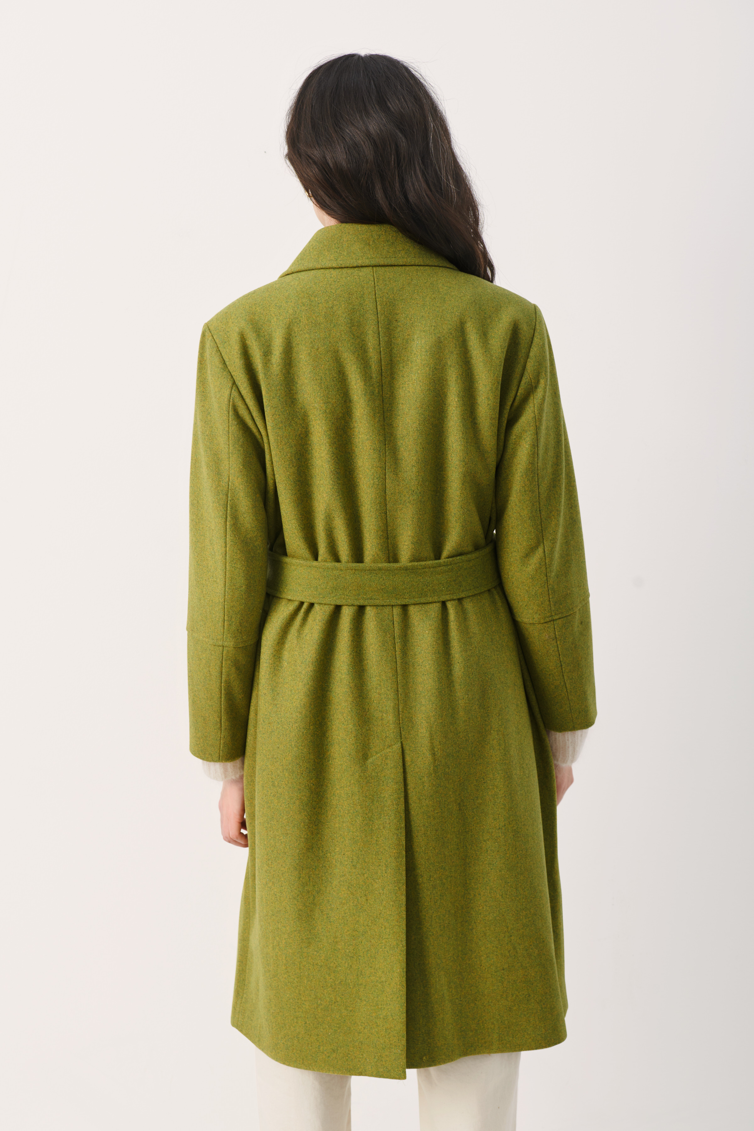 雰囲気◎ ~00's Japan製 Green Wool Half Coat CharlottePW Coat in green moss colour