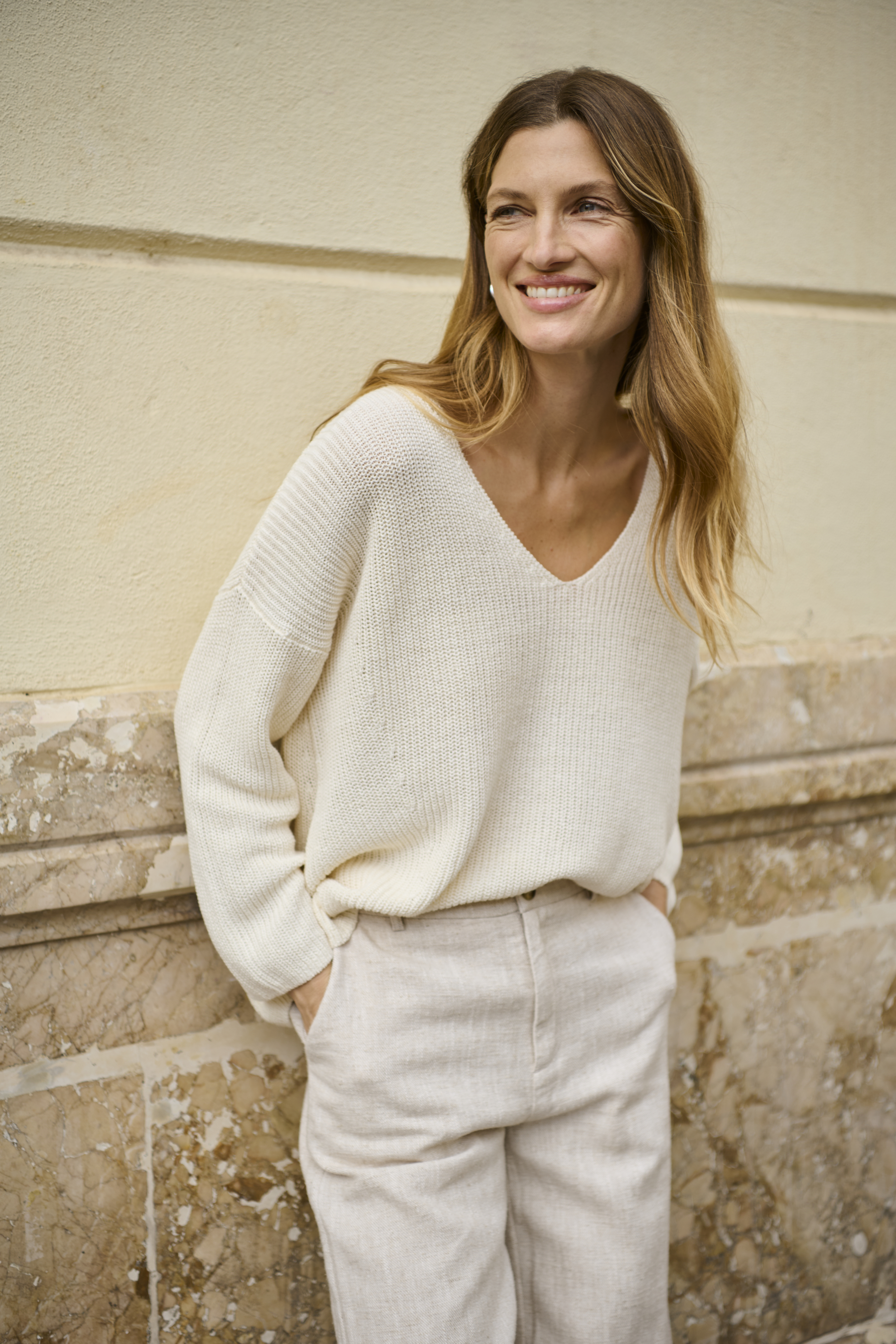 【2plan】Draw Linen Blend Knit Draw Linen Blend Knit - 2PLAN | 60% - Asian Fashion Online Store
