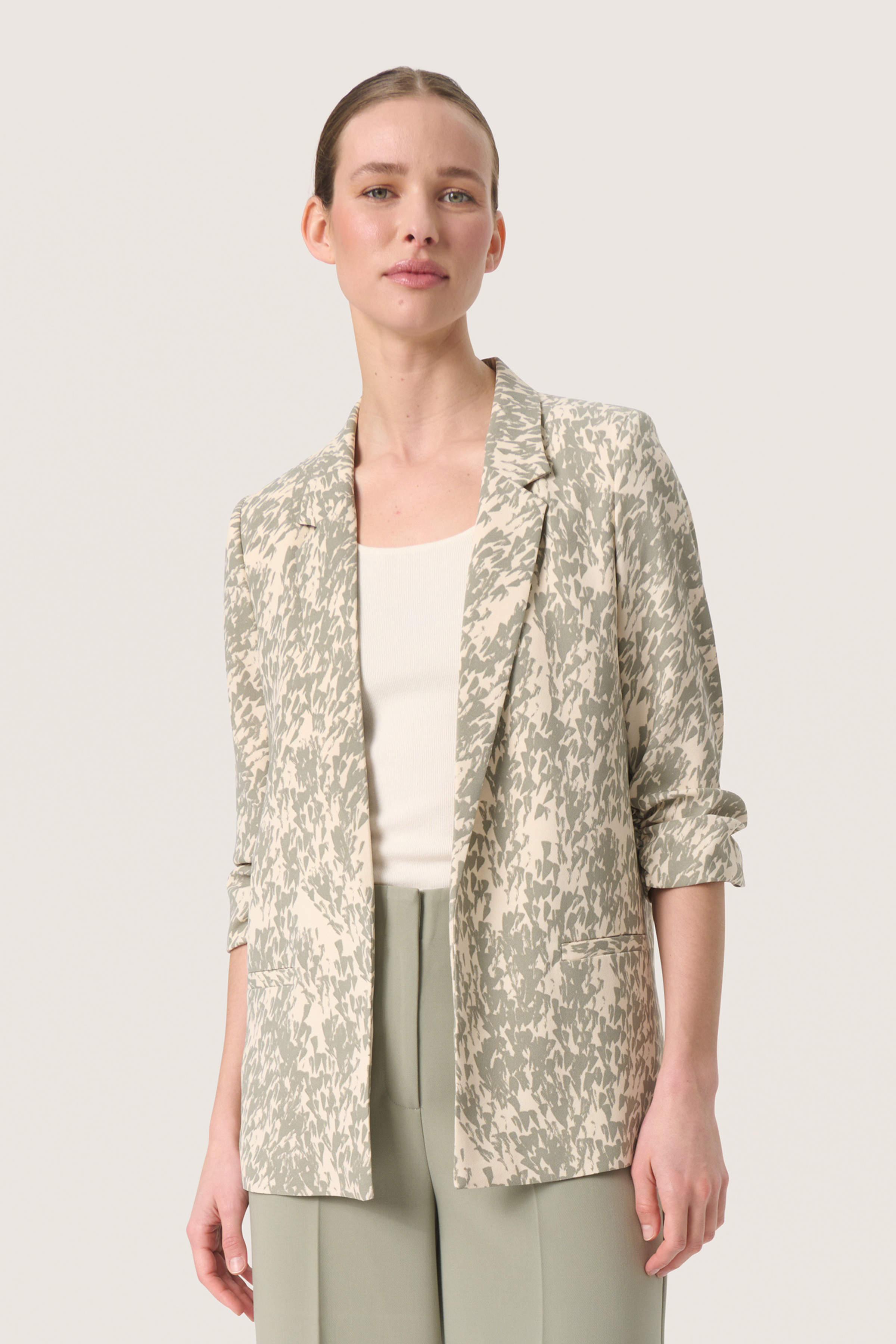 SLShirley Blazer in shadow drop print / grey colour