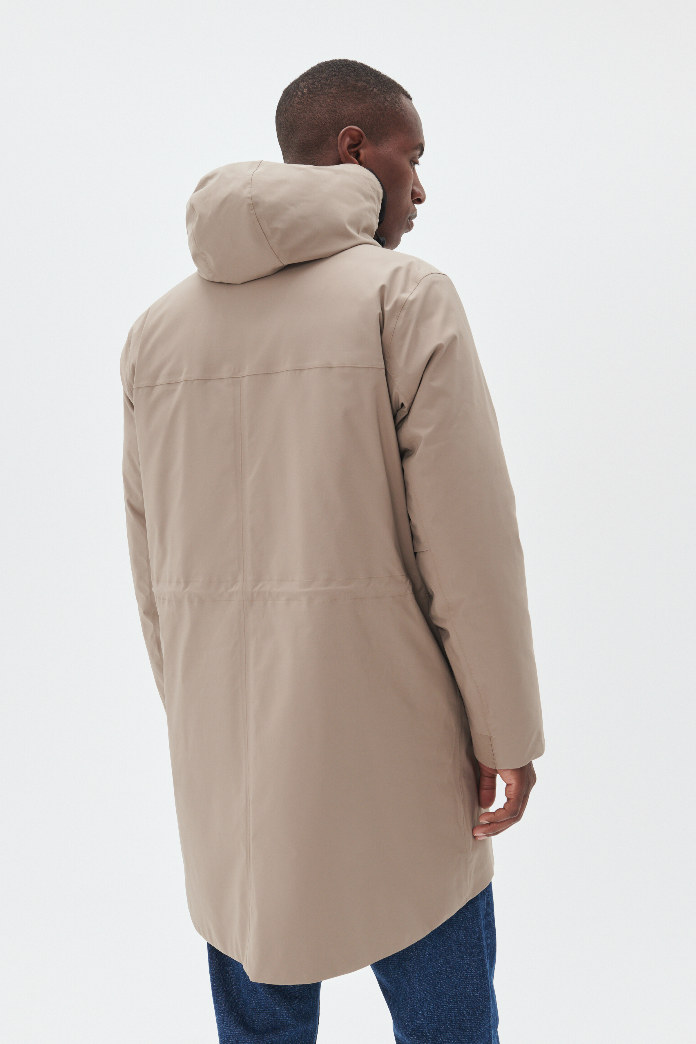 MArange Coat in fallen rock polyester