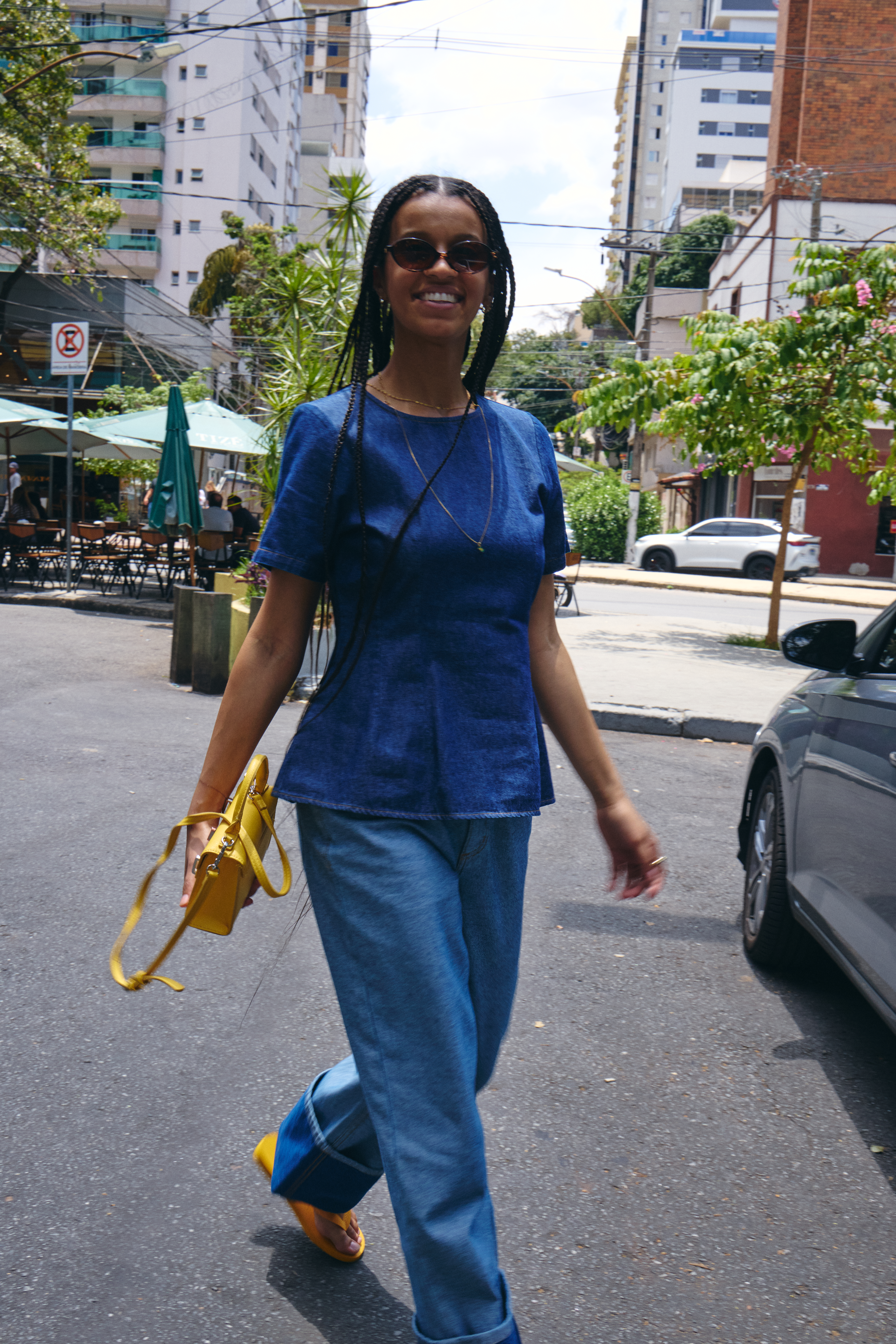 IHTULLE Blouse in denim authentic blue cotton | ICHI