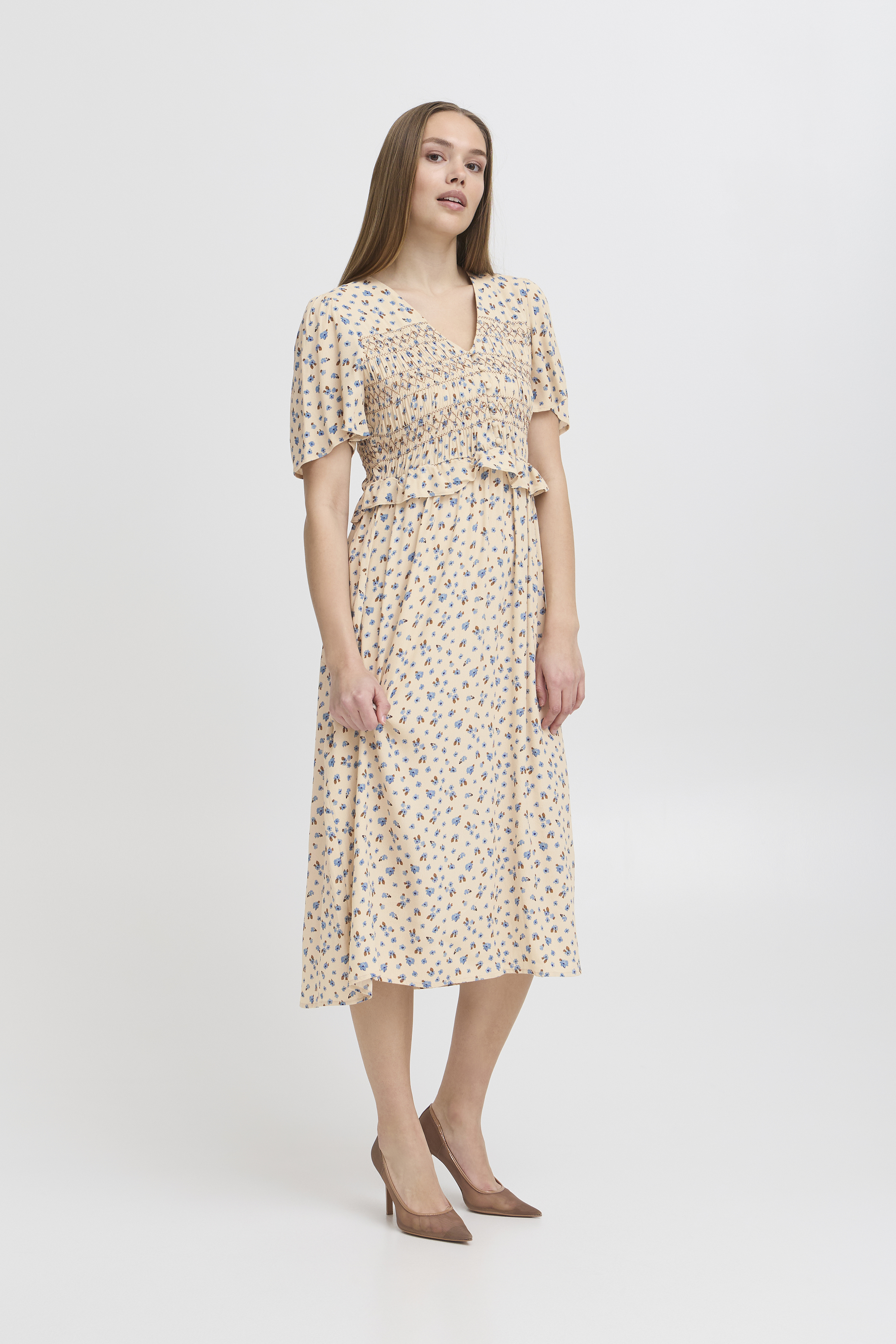 feuille dress_1 【美品】 Fuzzi Mesh Floral Lace Swing Knee-Length dress | Saks Fifth