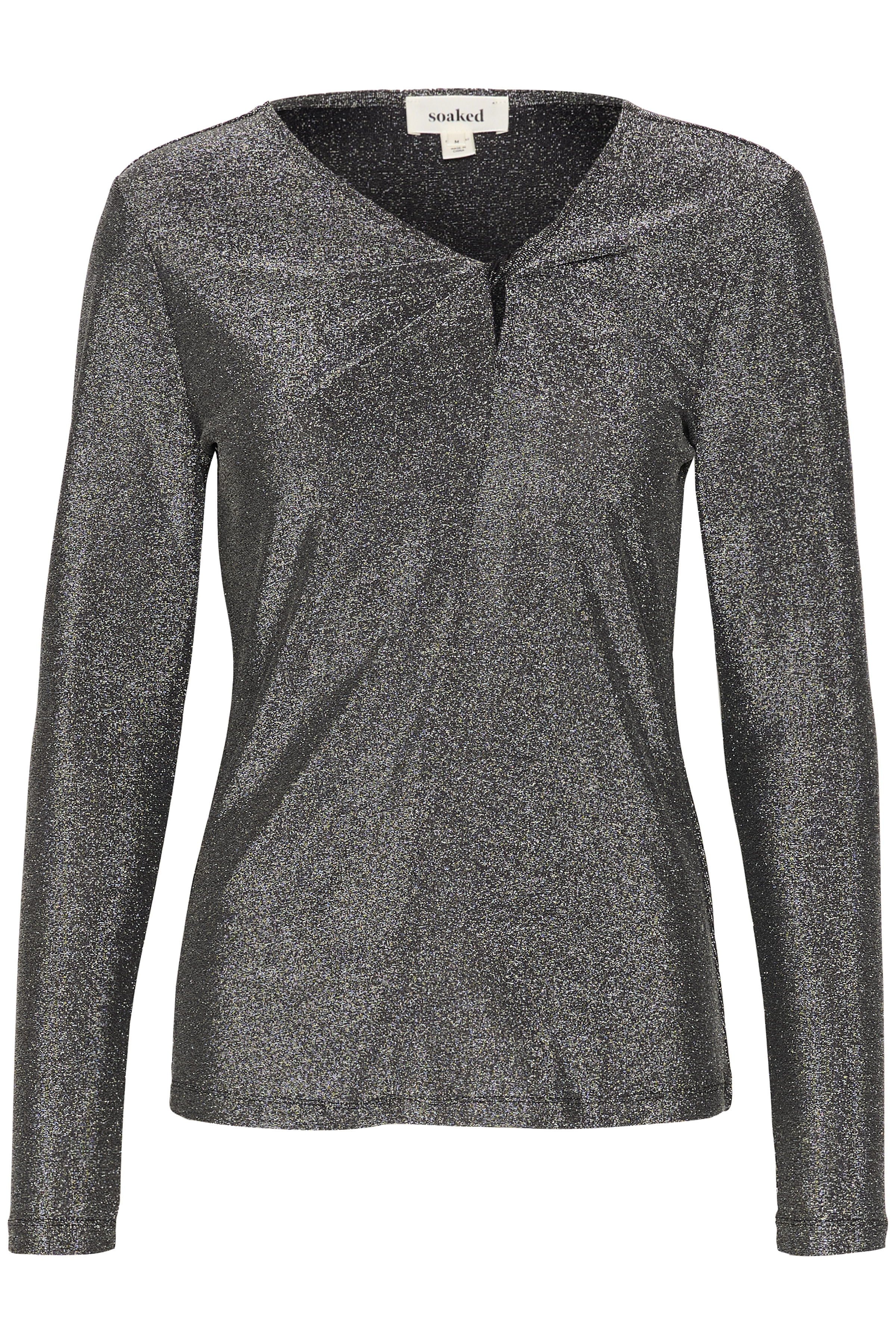 charbon シャルボン WOOL SPLASH DYE T-SHIRTS SLSkylara Glitter T-shirt in silver colour