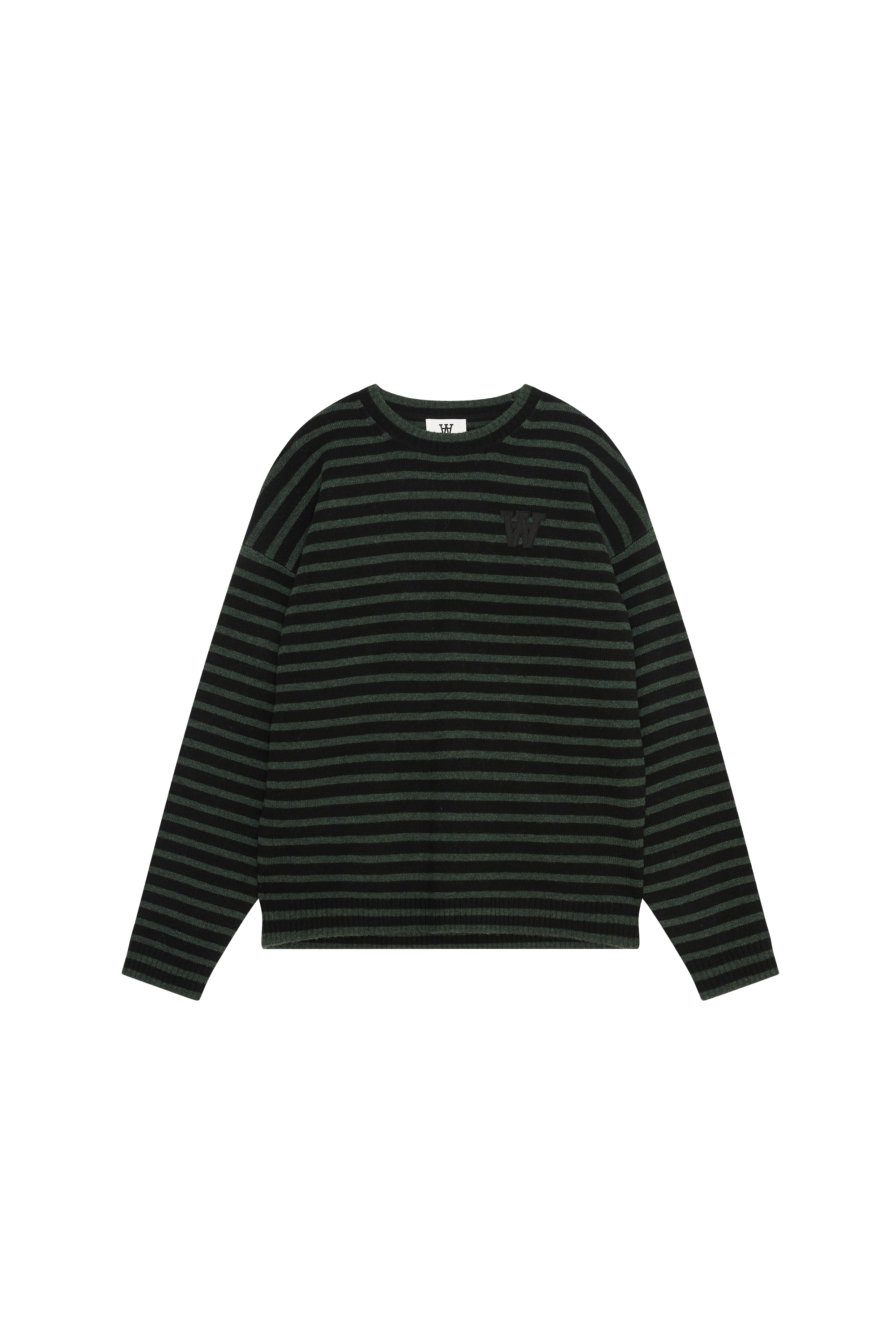 【VIAVANDA】DEFORMATION LONG SLEEVE KNIT WWTya Pullover in nature green lambswool | WoodWood