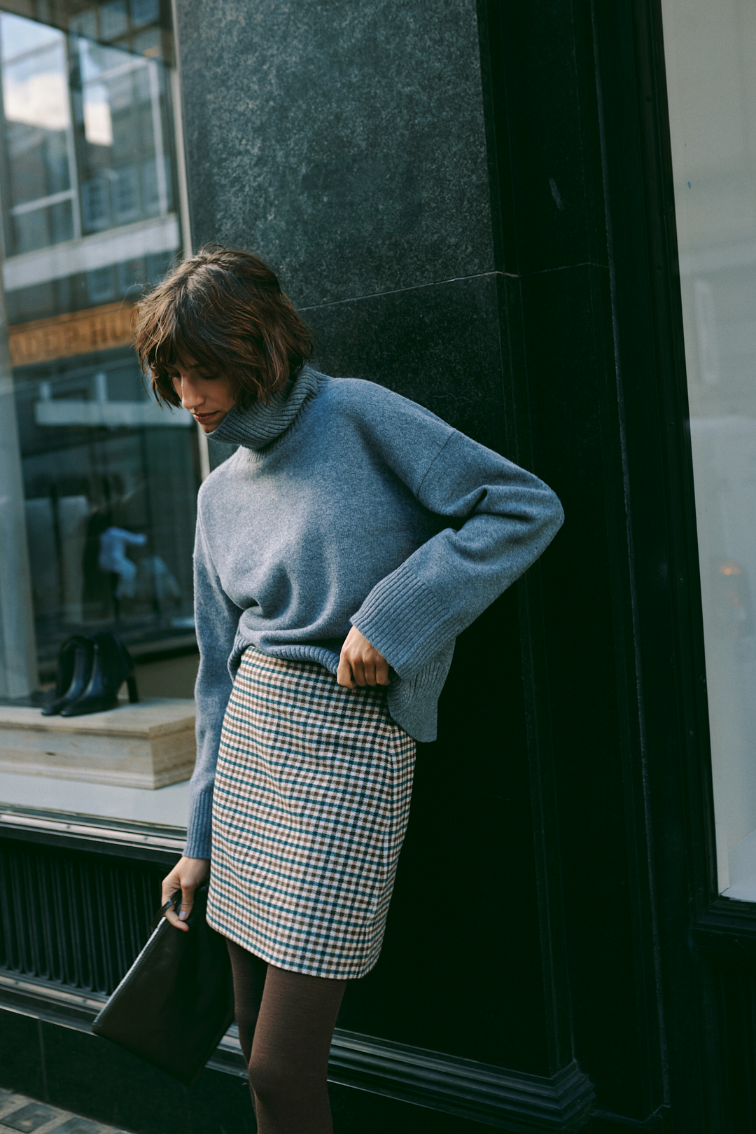 JulissaPW Skirt in brown check colour