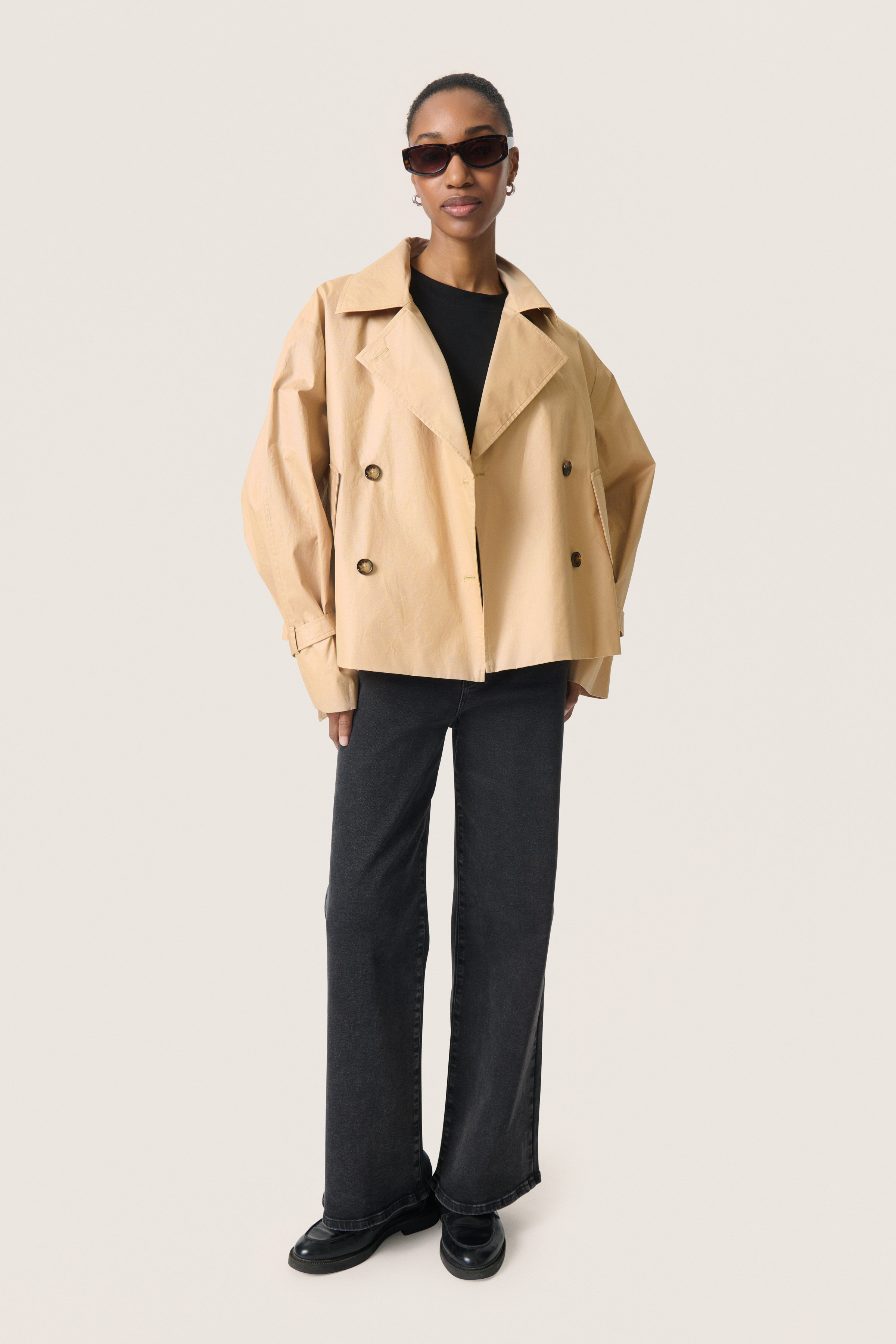 SLFavne Trenchcoat in curds & whey / nature cotton