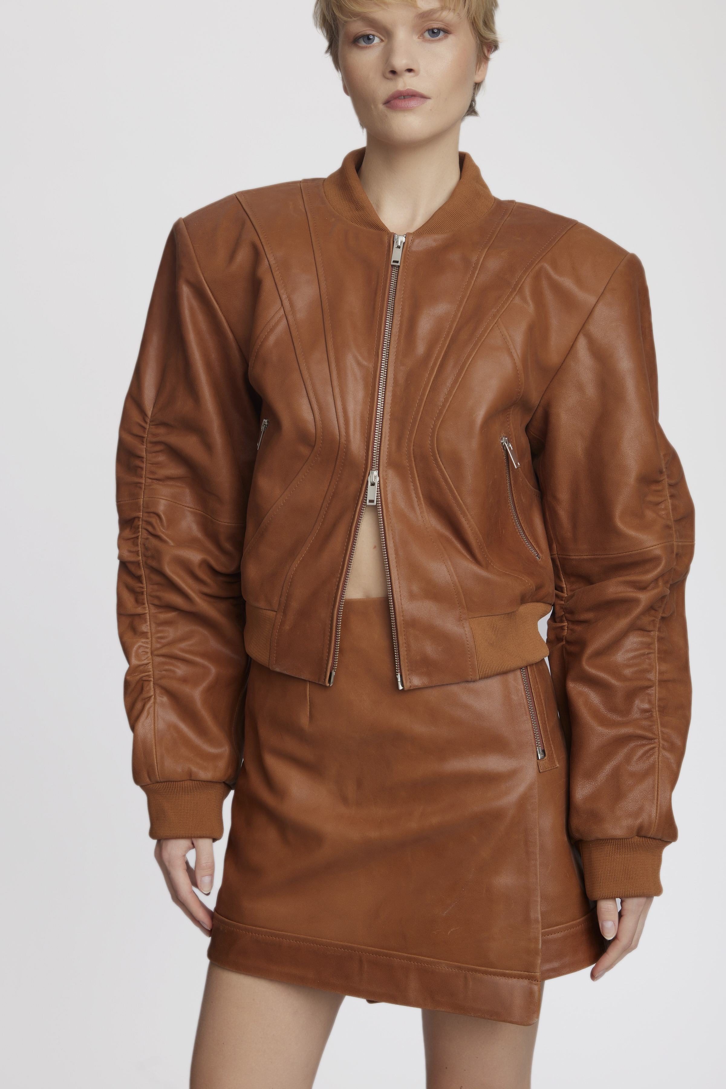EllinaGZ Leather jacket in cognac color