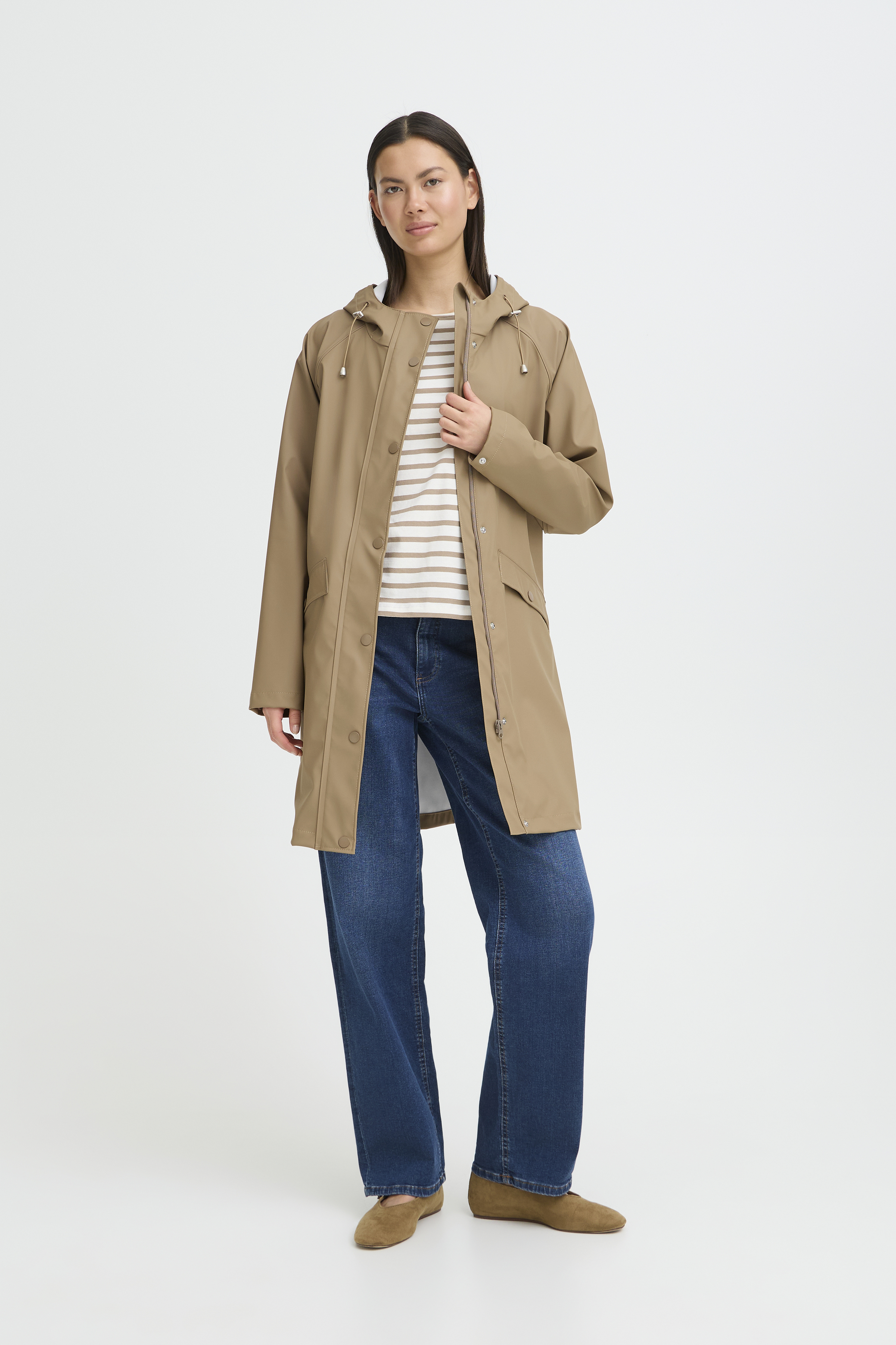 IHTAZI Rainwear in sepia tint / nature polyester | ICHI