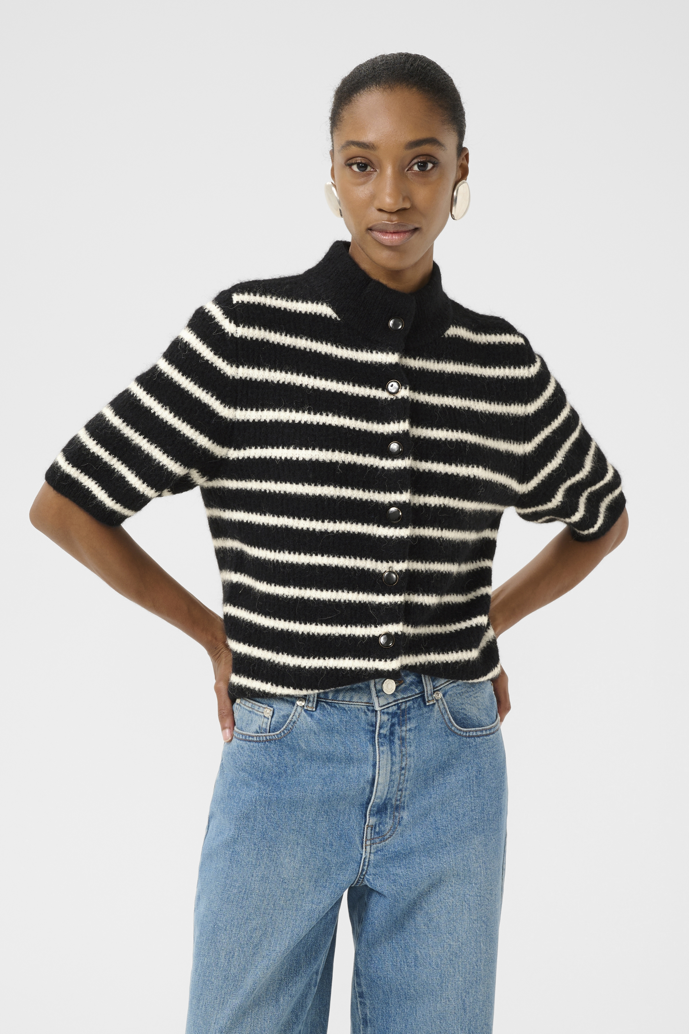 Cinched Waist Cardigan in Black Caviar - Get great deals at