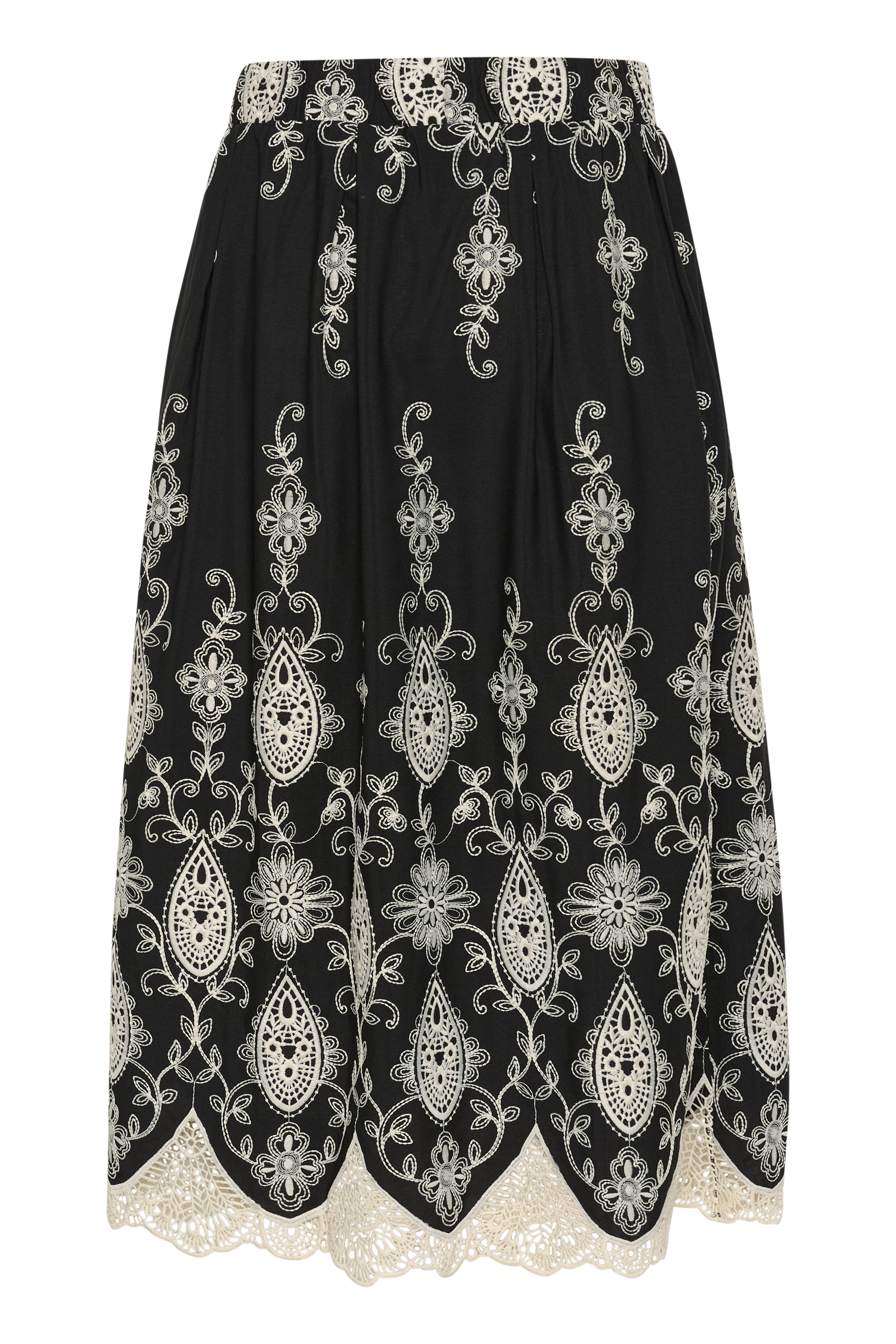 CUcreate Skirt with embroidery in black polyester | CULTURE CUcreate Skirt with embroidery in black polyester | CULTURE