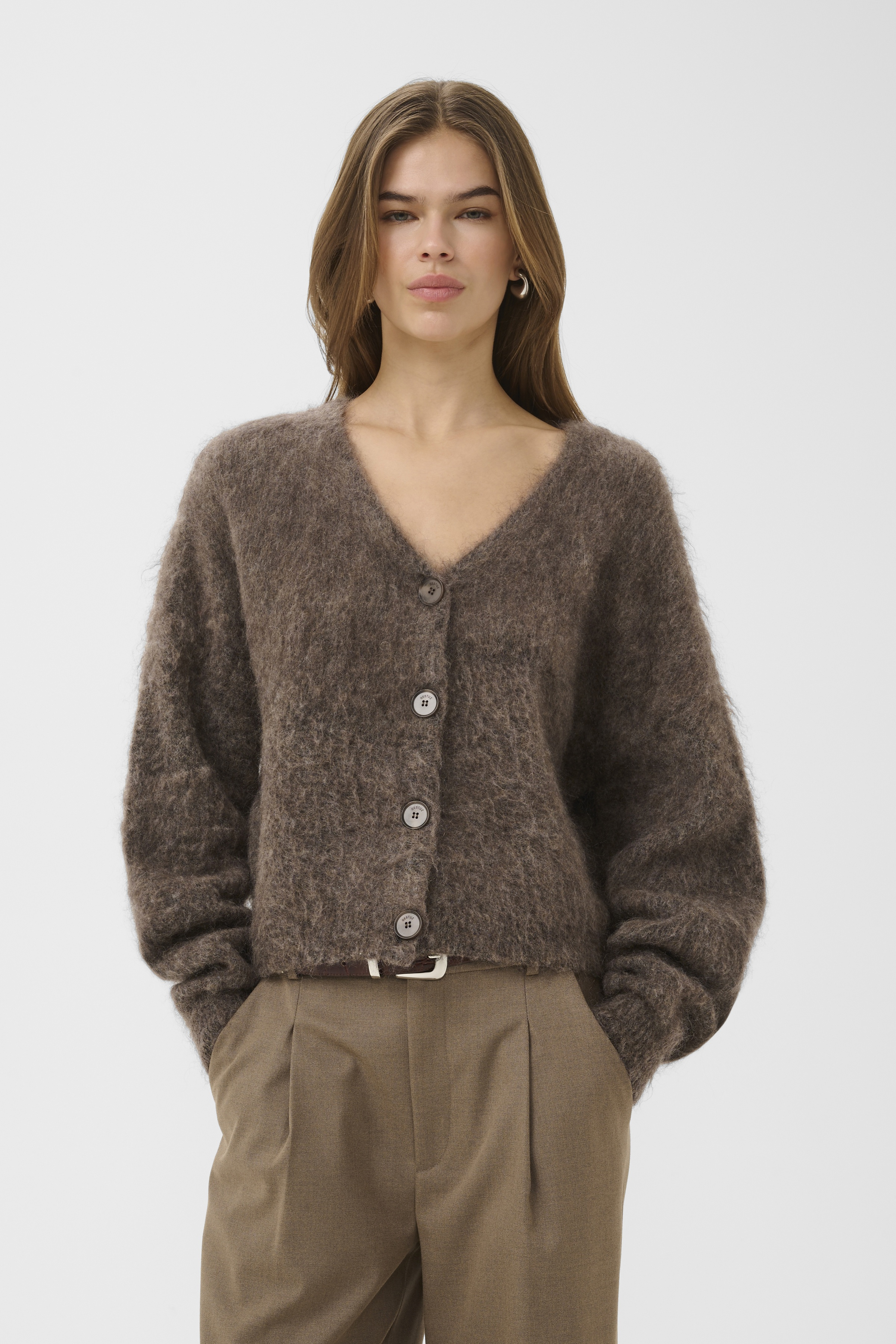GZdebbie Cardigan in chestnut melange / brown colour