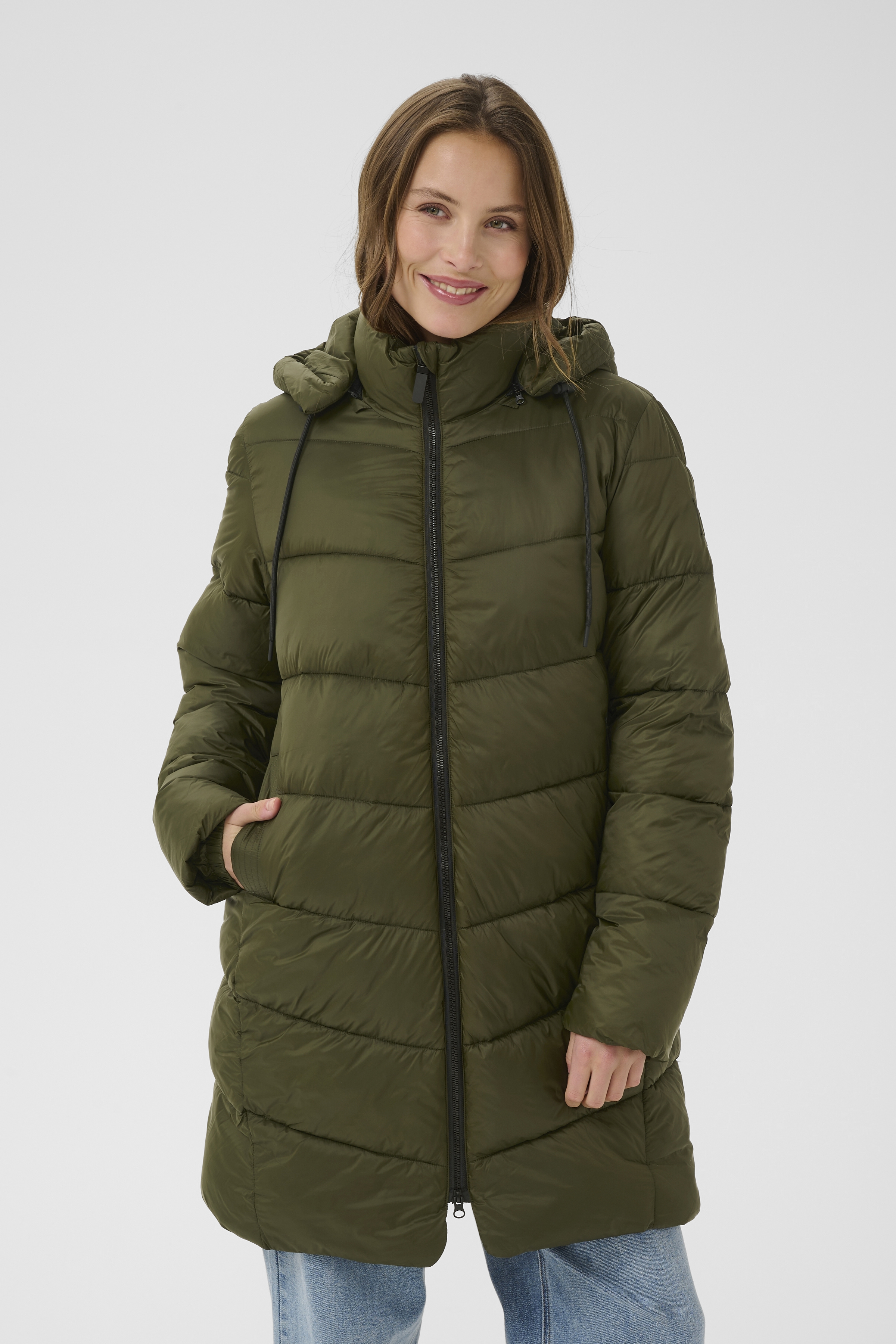 KAsusanne Coat in forest night / green polyamide | BON'A PARTE