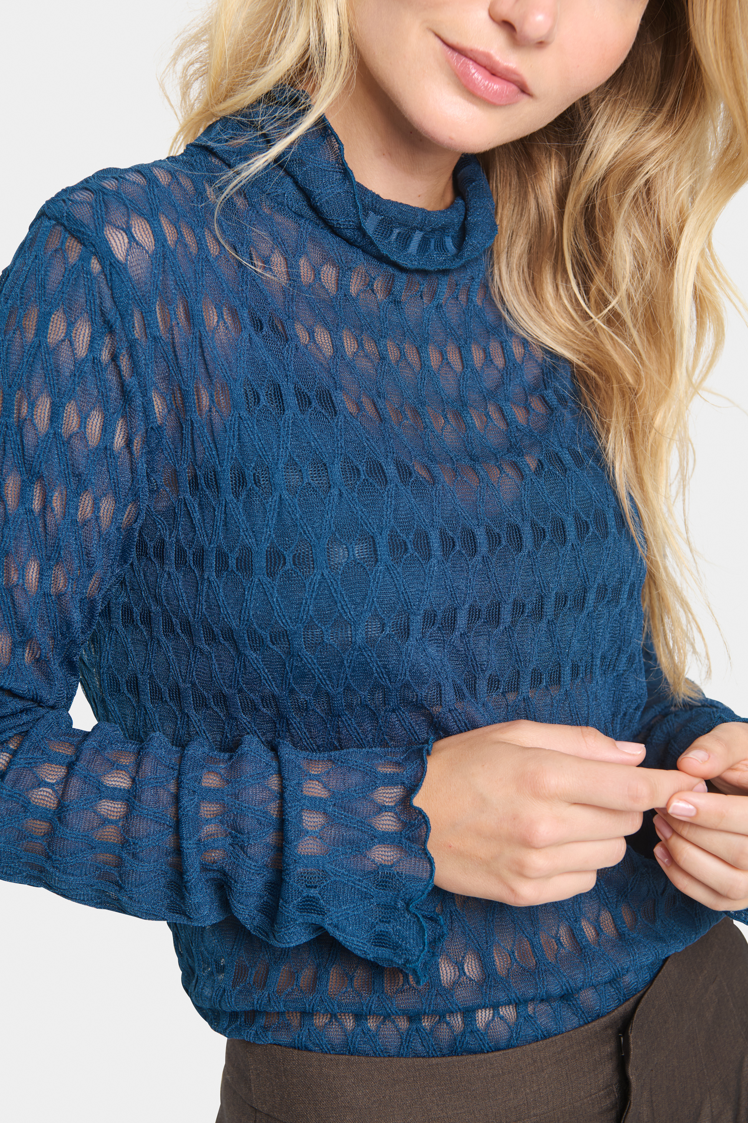 TOMORROWLAND - 美品 HATI HATI / cotton lurex blouse Take Your Turn Blue Eyelet Blouse – Shop the Mint